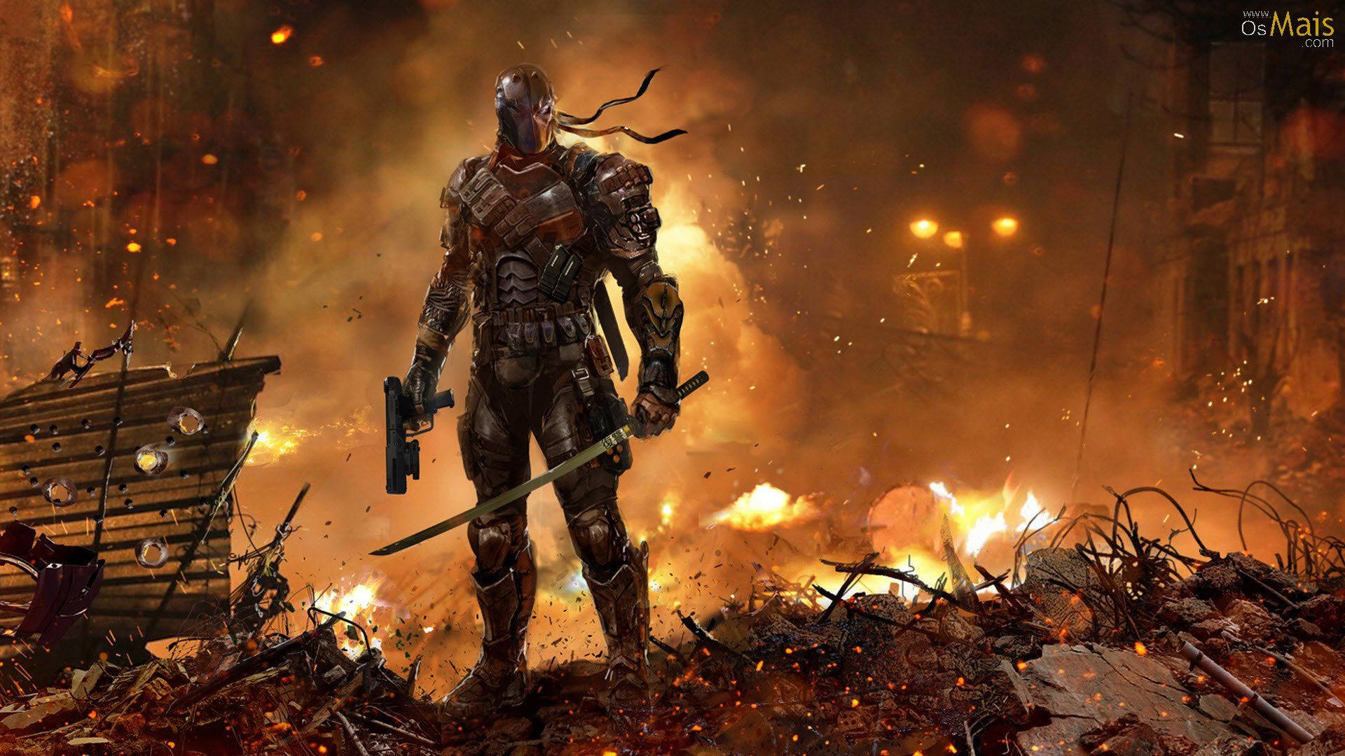 Deathstroke, masked warrior, armored gear, Full HD Desktop Wallpaper