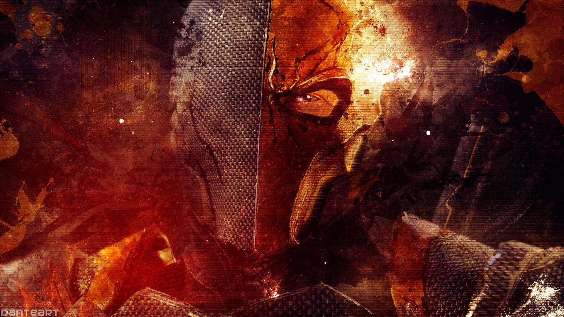 Deathstroke, masked warrior, glowing eyes, Full HD Desktop Wallpaper