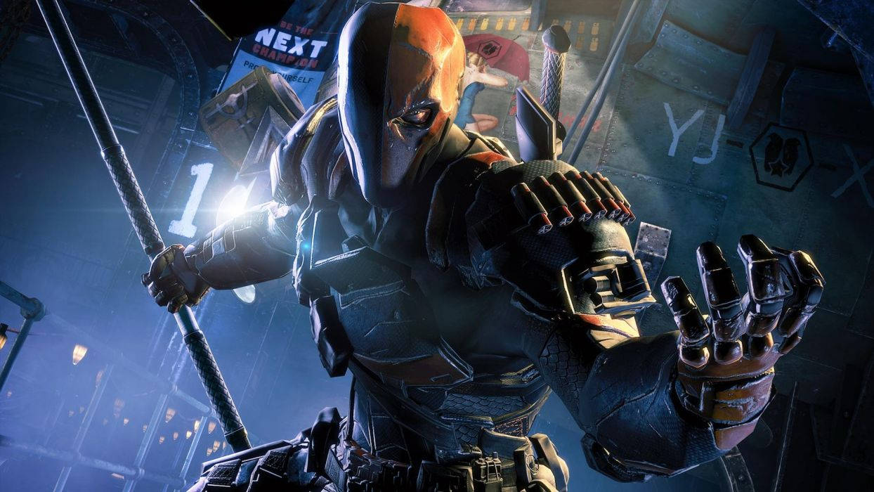 Deathstroke, tactical gear, staff, SD Desktop Wallpaper