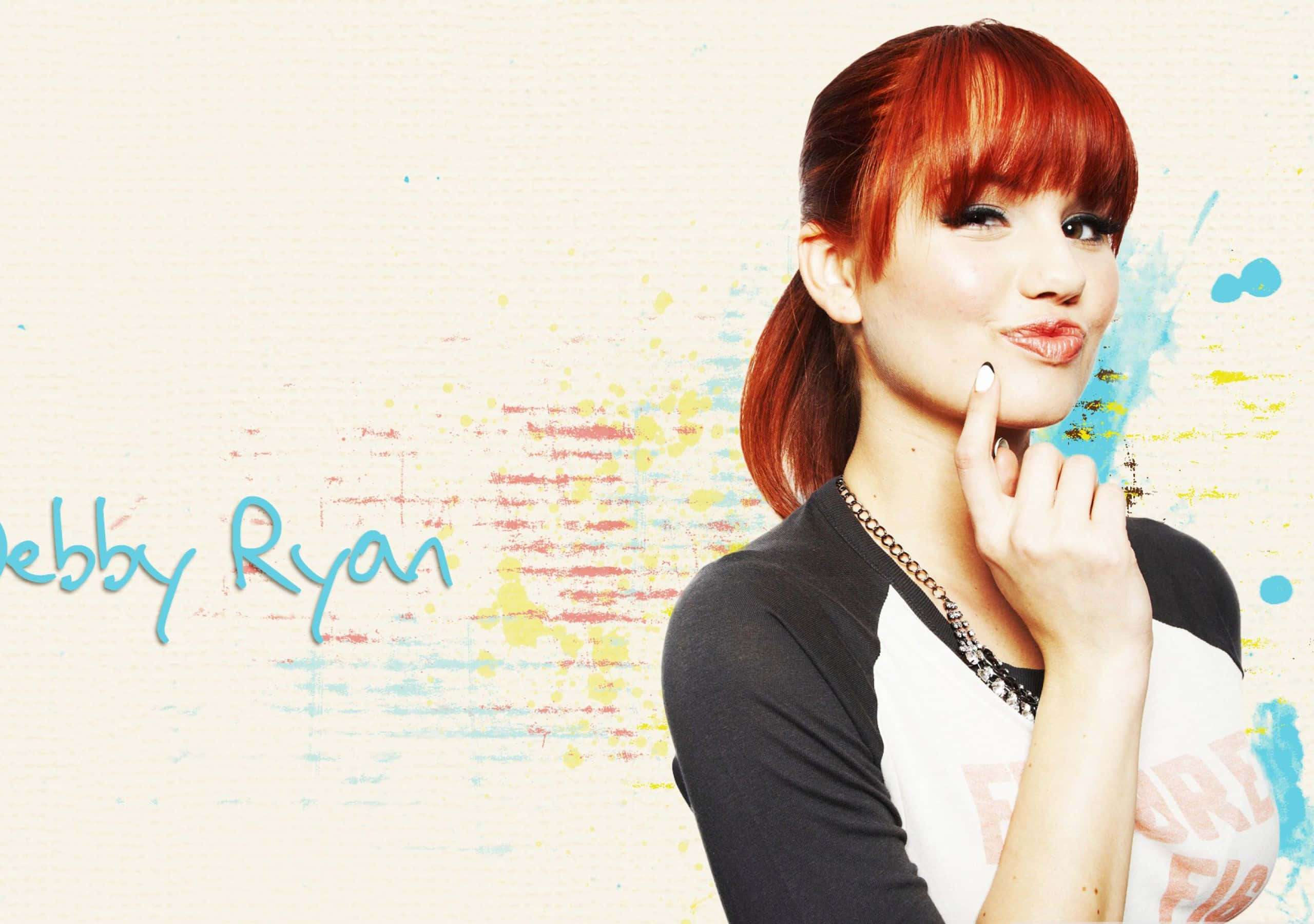 Debby Ryan, red hair, playful expression, 2K Desktop Wallpaper