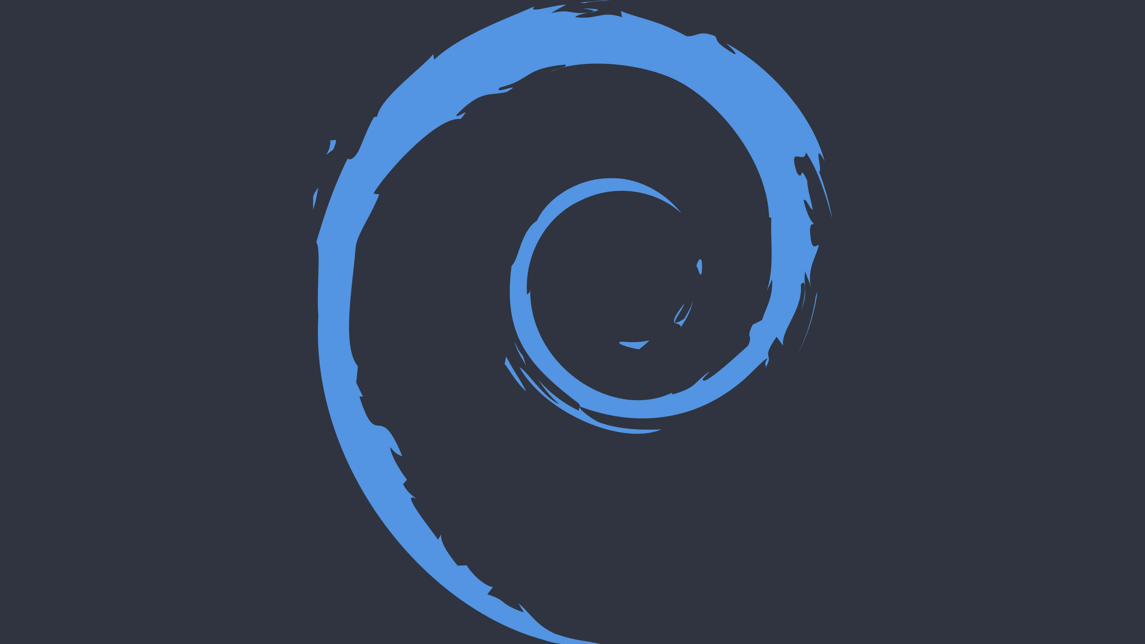 Debian, logo swirl, bold blue, 4K Desktop Wallpaper