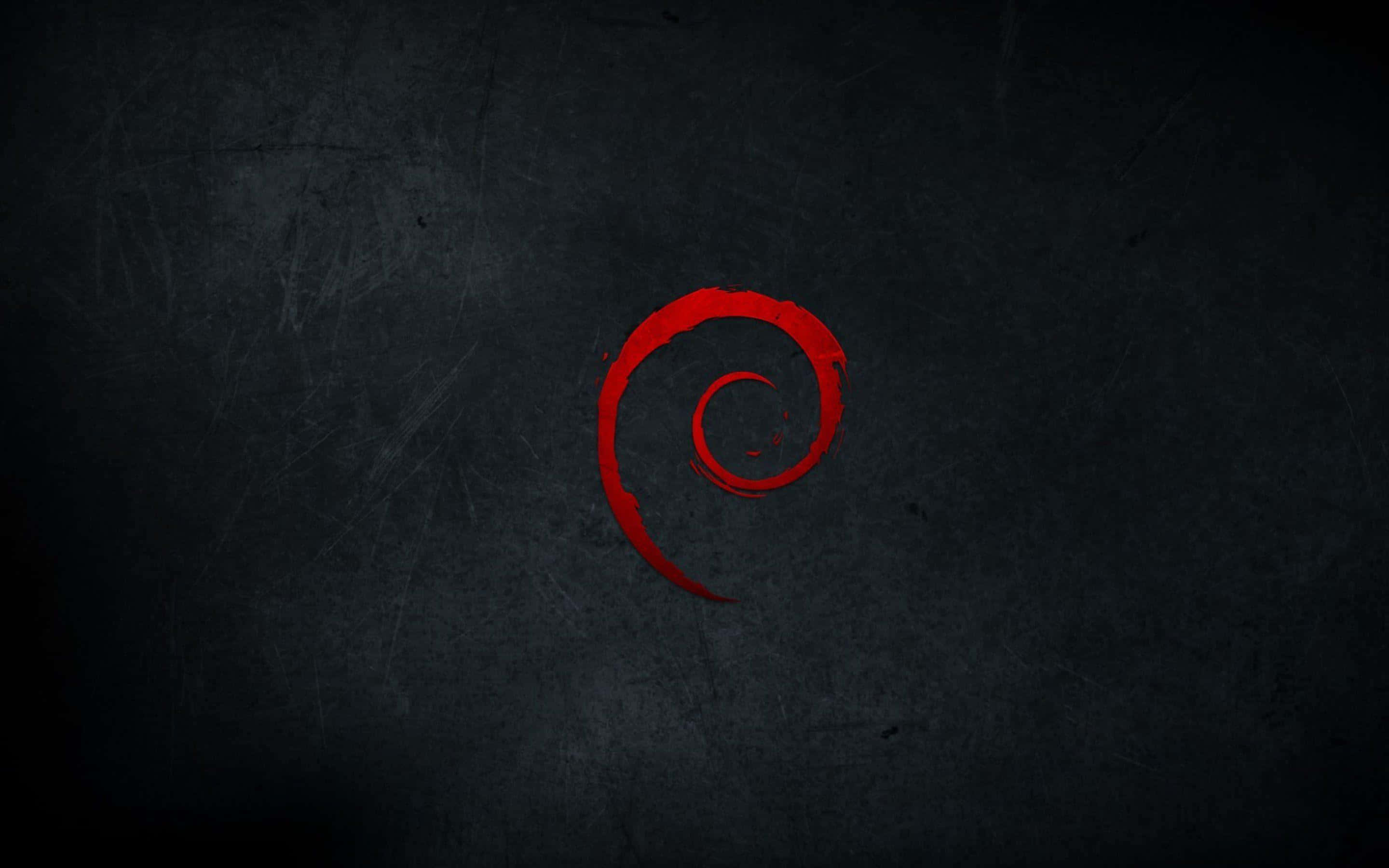 Debian, red, dark gray, 2K Desktop Wallpaper