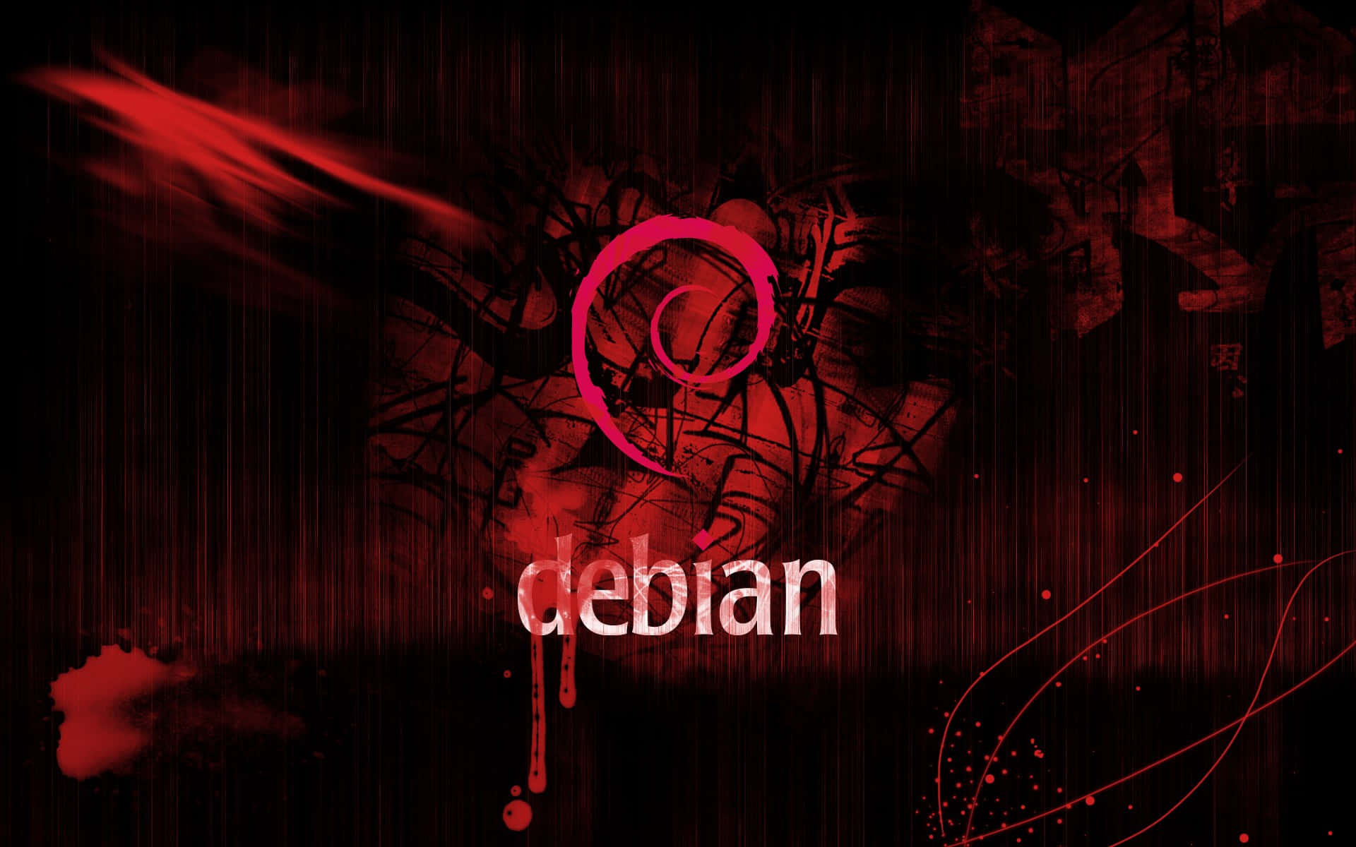 Debian, red Debian logo, dark textured background, Full HD Desktop Wallpaper