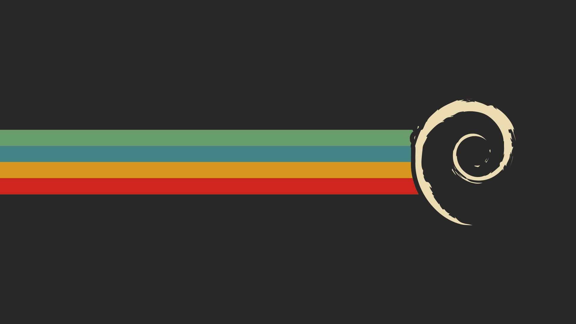 Debian, retro-style Debian logo, swirling cream spiral, Full HD Desktop Wallpaper