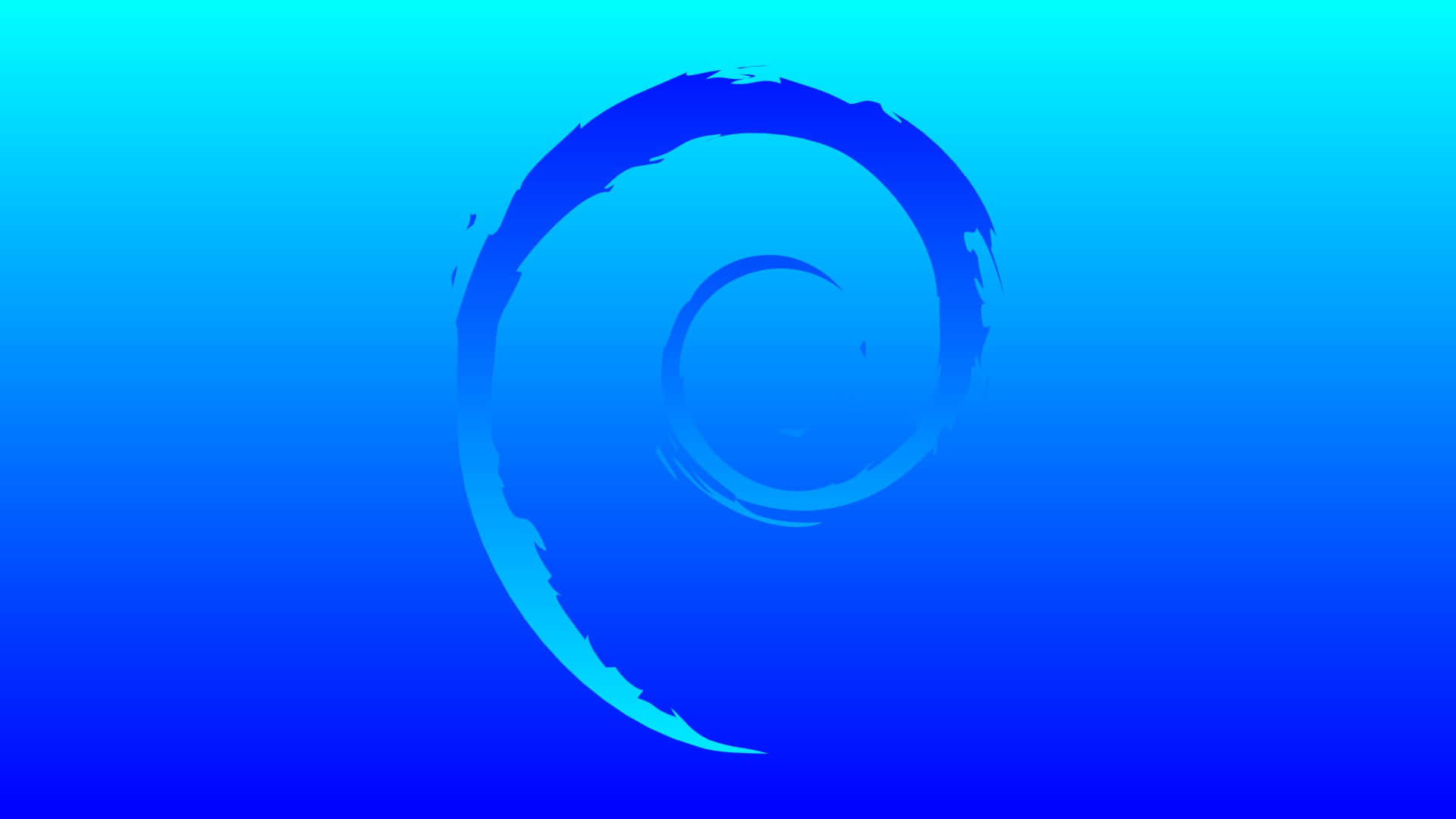 Debian, blue brushstroke spiral, gradient blue background, Full HD Desktop Wallpaper