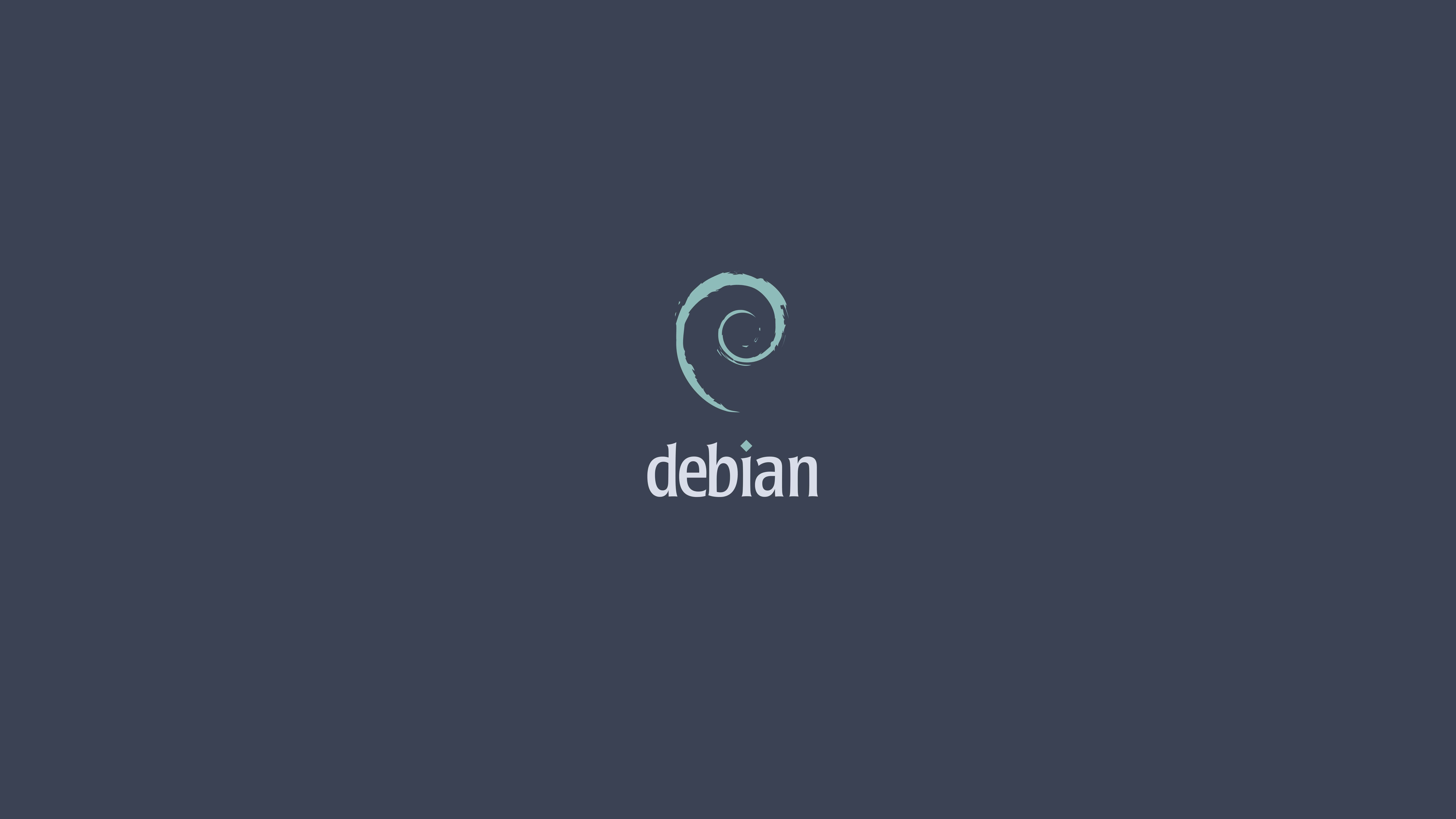 Debian, dark blue background, centered, 5K Desktop Wallpaper