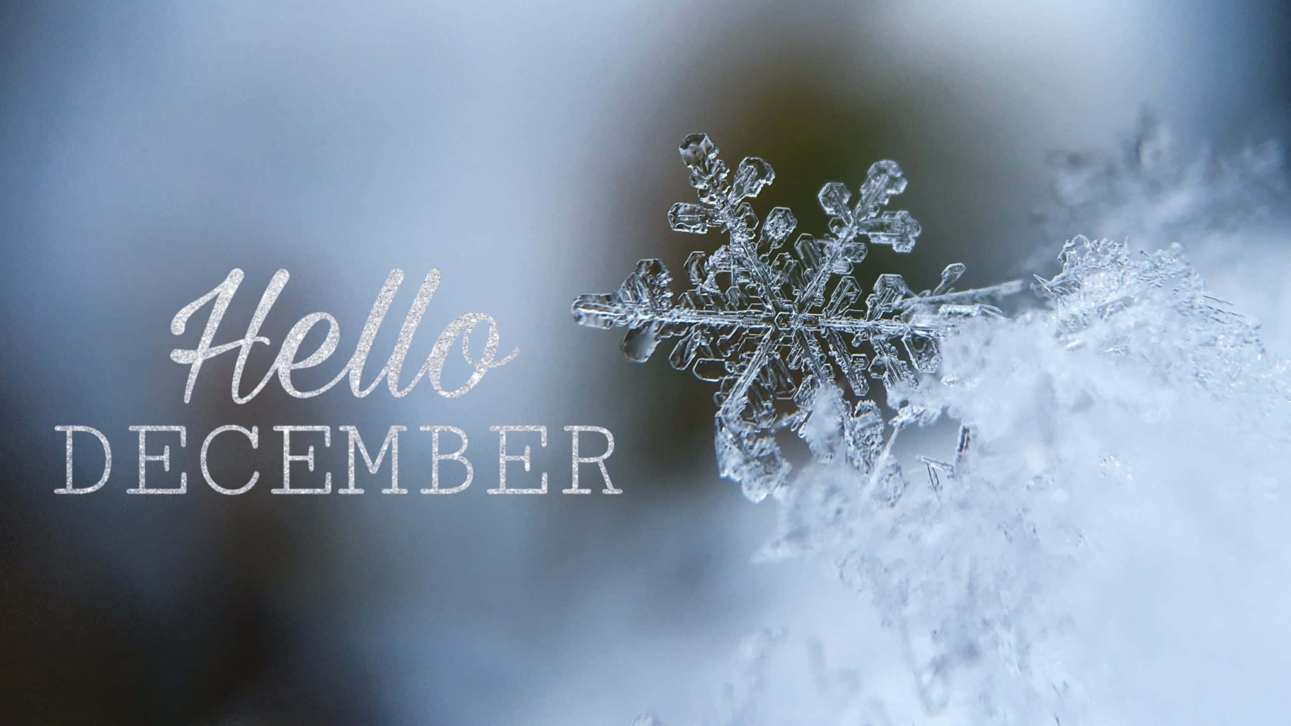 Hello December, snowflake, frosty, 2K Desktop Wallpaper