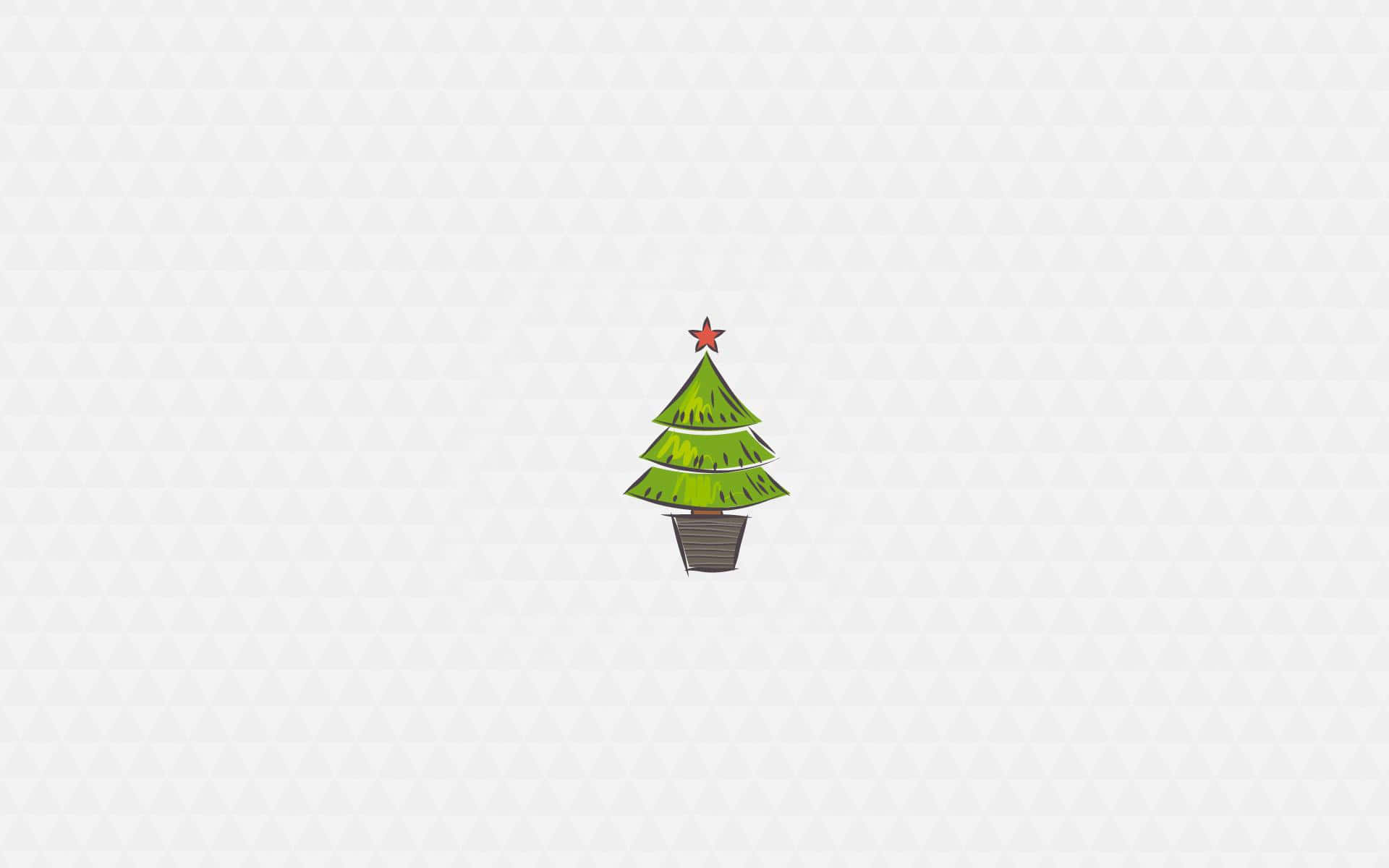 minimalist christmas desktop, green Christmas tree, red star topper, Full HD Desktop Wallpaper