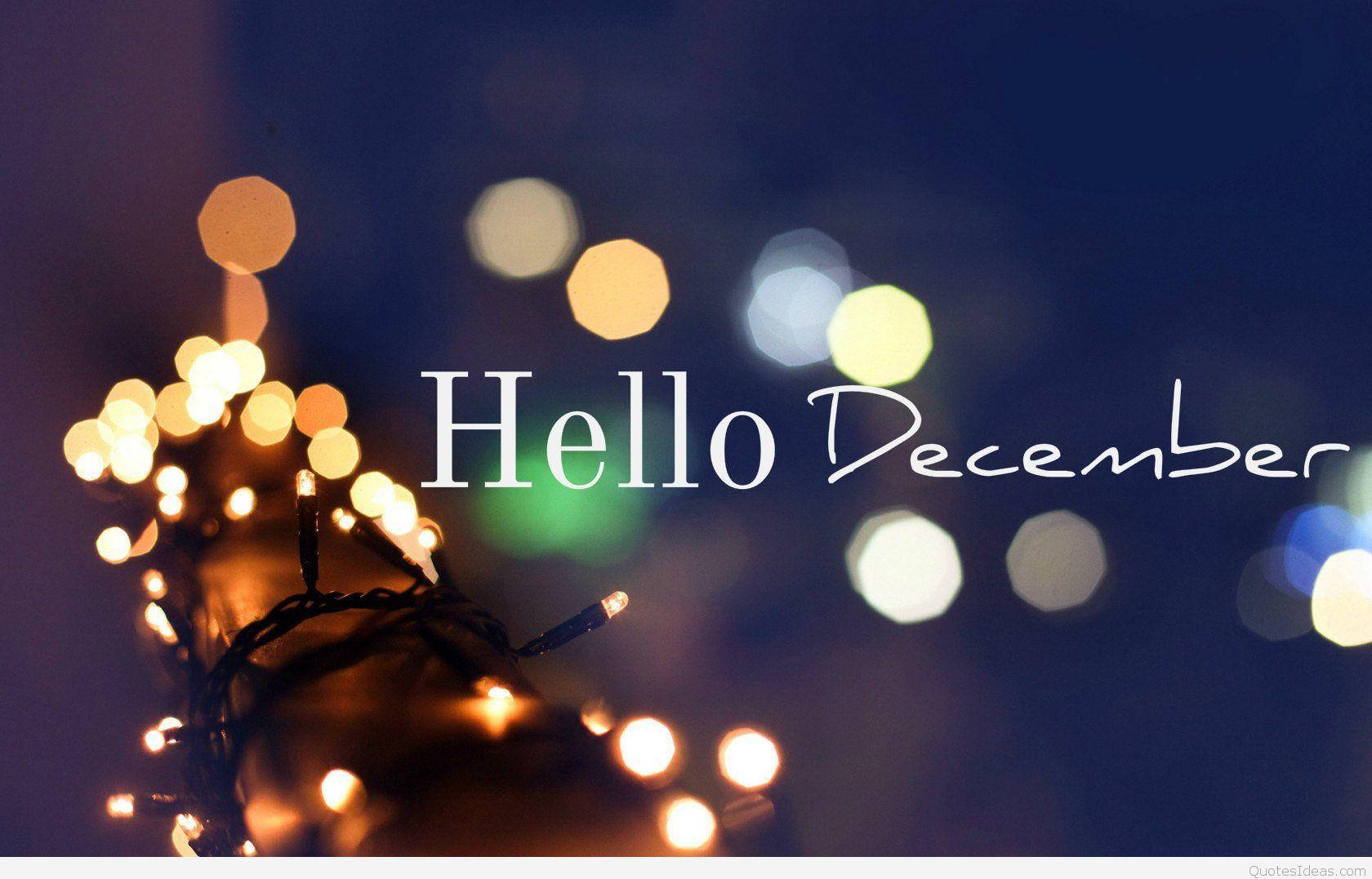 Hello December, colorful lights, string lights, HD Desktop Wallpaper