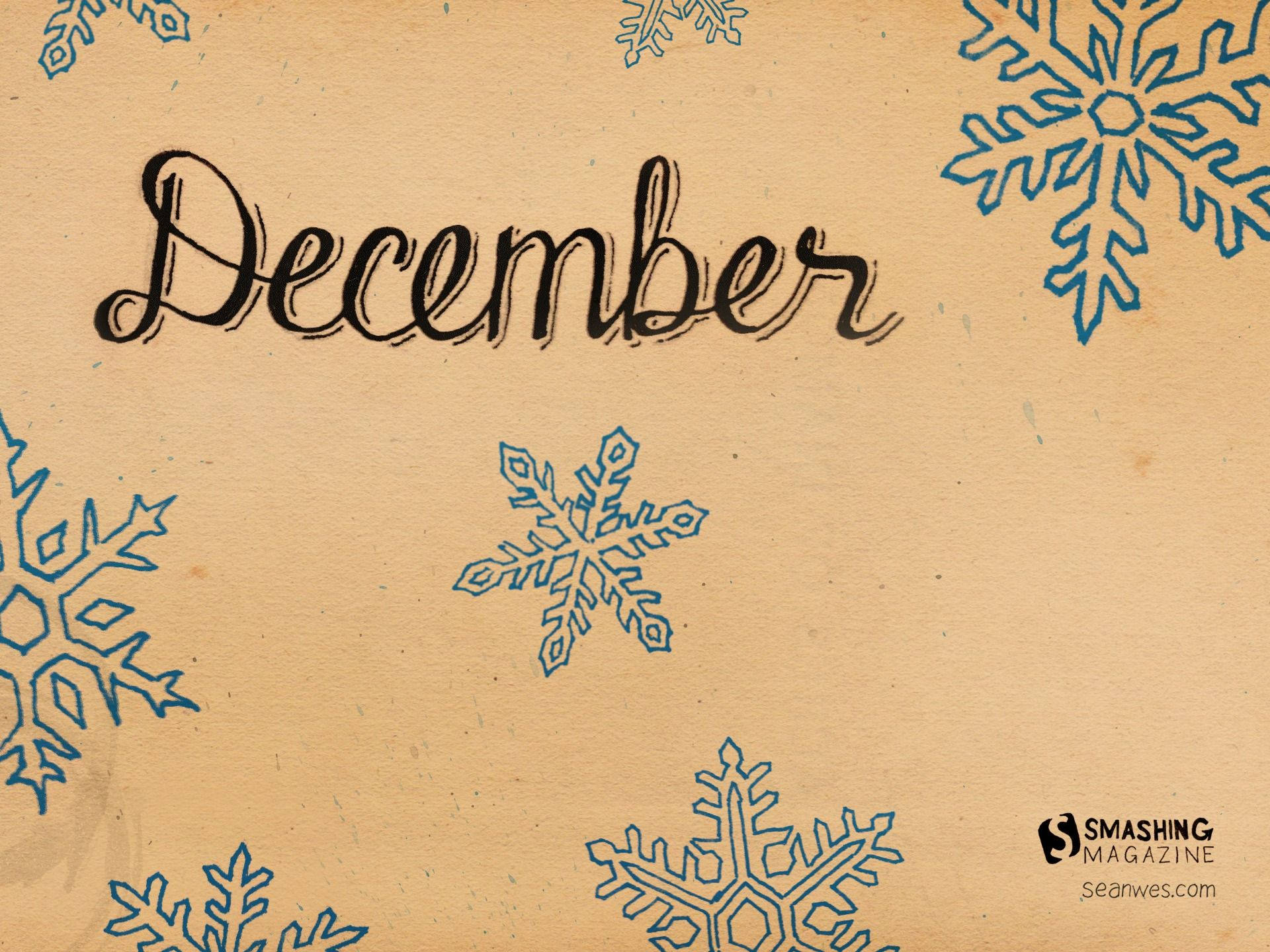 December, elegant black script, textured beige paper, Full HD Desktop Wallpaper