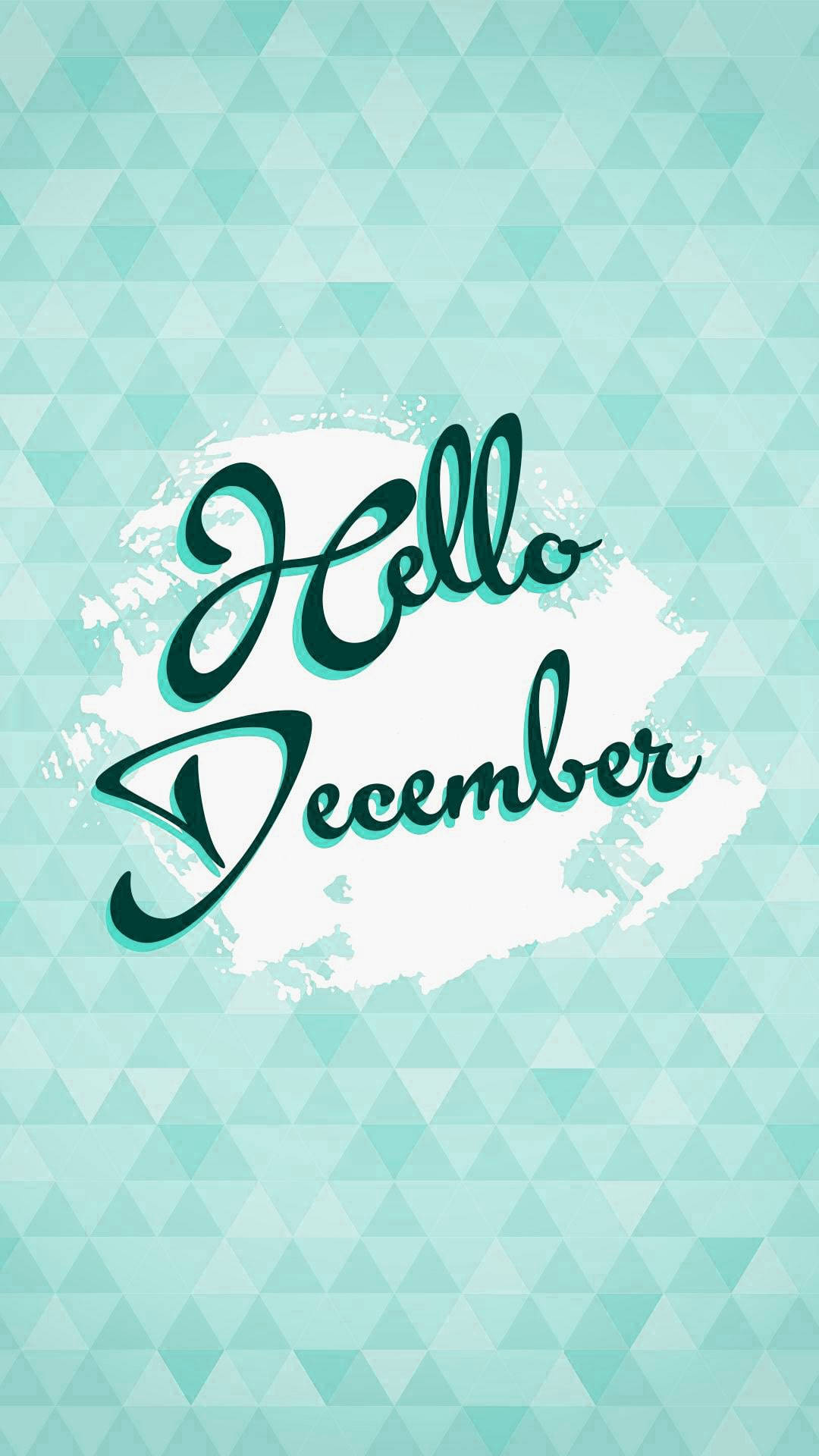 Hello December, green mint, polygon, Full HD Phone Wallpaper