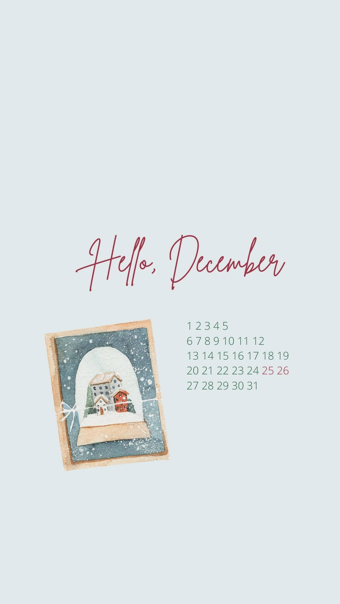 December, snow globe, cursive text, Full HD Phone Wallpaper