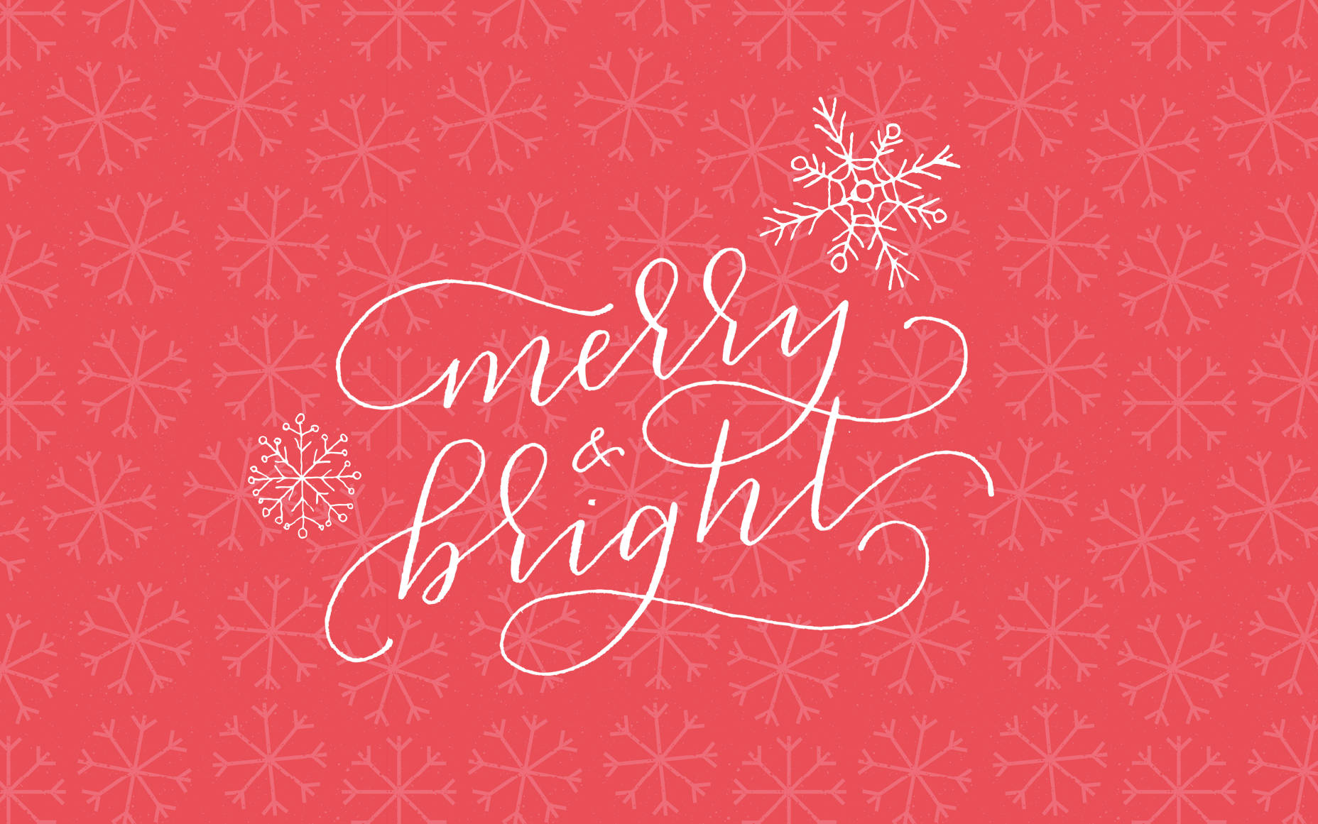 merry & bright, snowflakes, textured coral background, HD Desktop Wallpaper