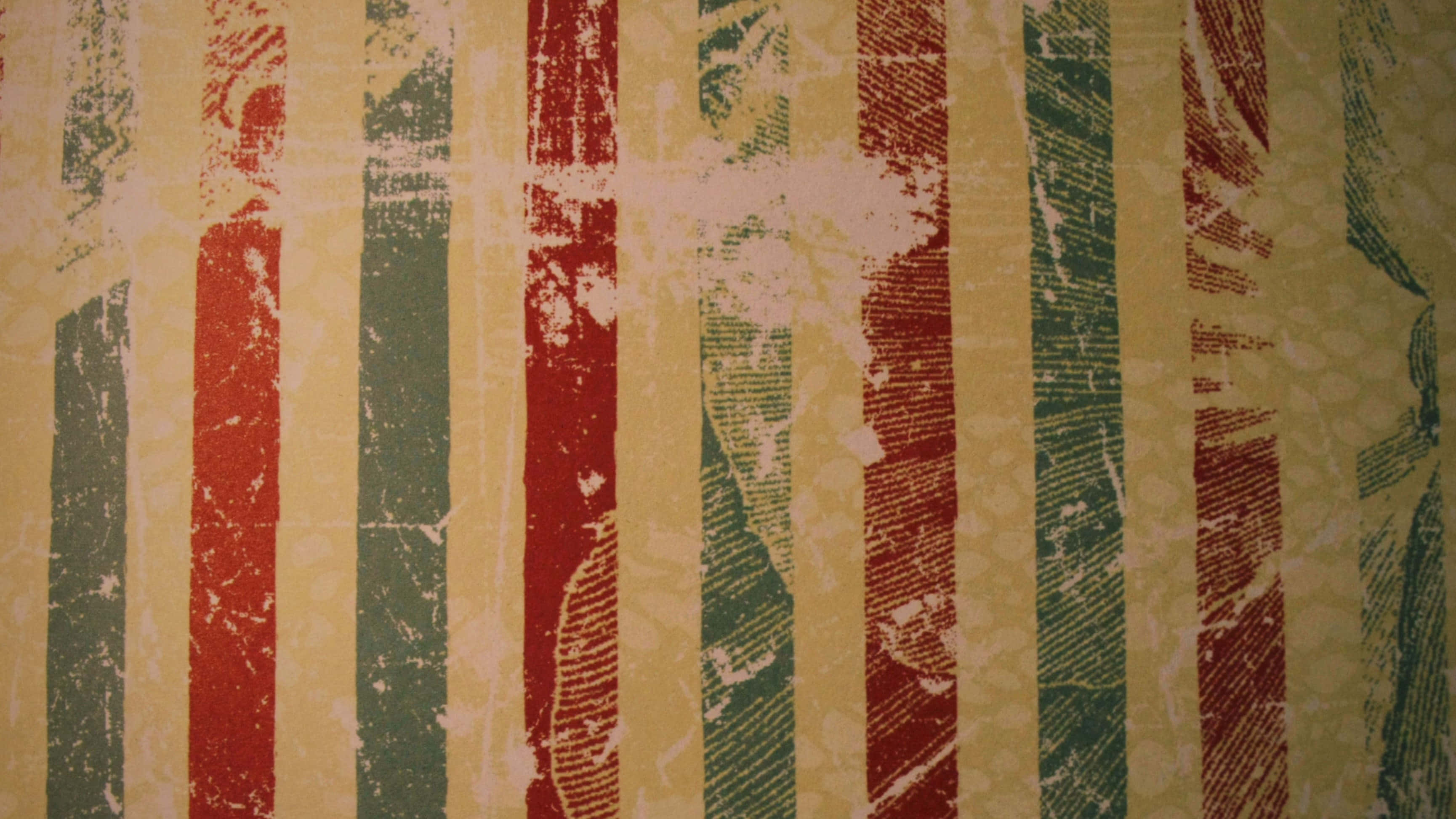 Art Deco, vintage textured wallpaper, bold red green and cream vertical stripes, 2K Desktop Wallpaper