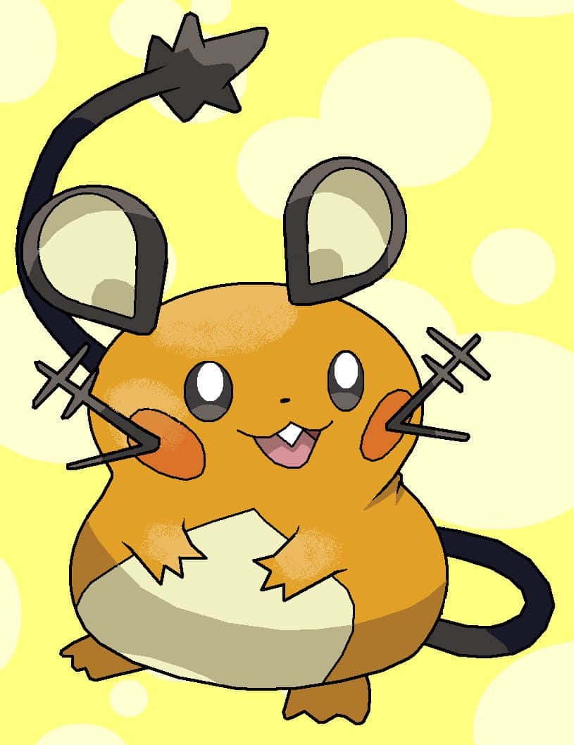 Dedenne, yellow, black star-tipped tail, SD Phone Wallpaper