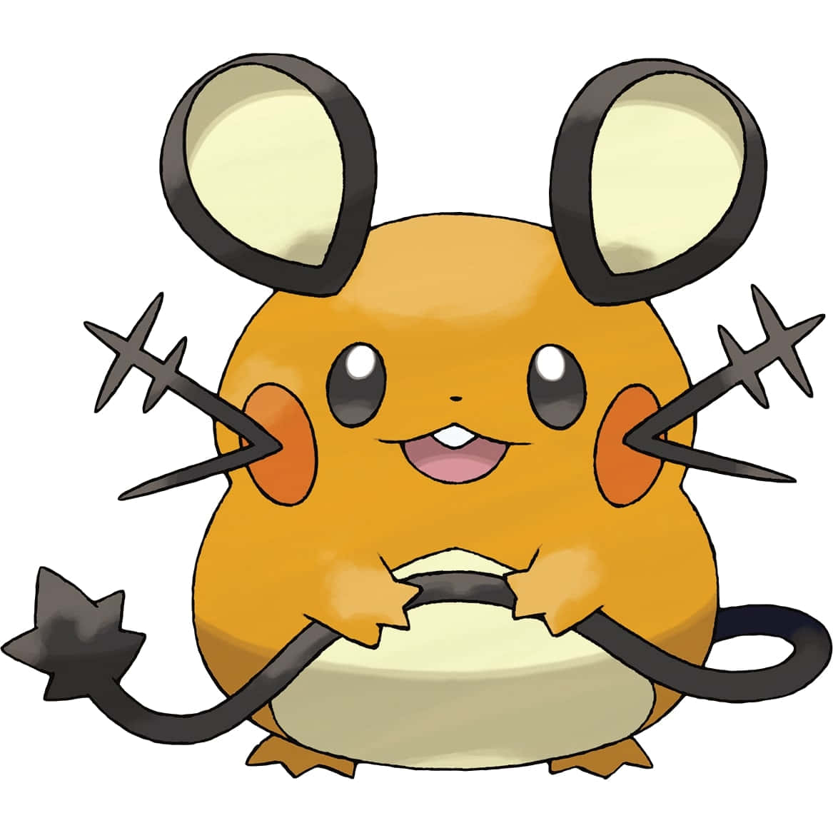 Dedenne, orange mouse-like Pokémon, large ears, SD Desktop Wallpaper