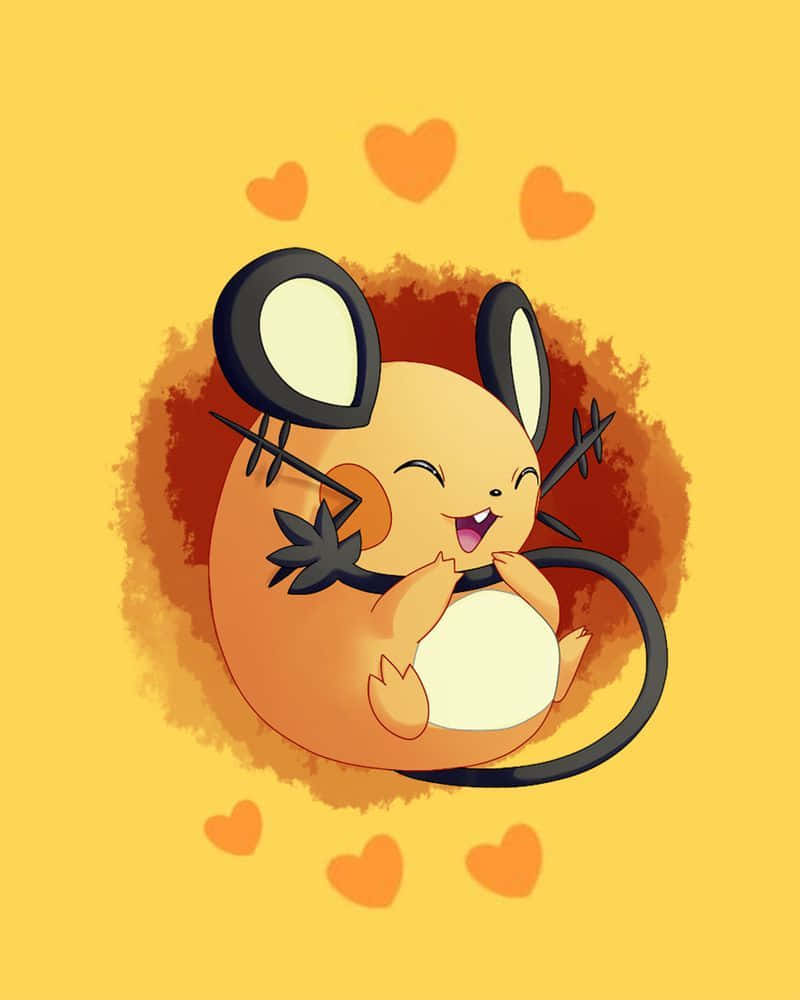 Dedenne, hearts, black ears, SD Phone Wallpaper
