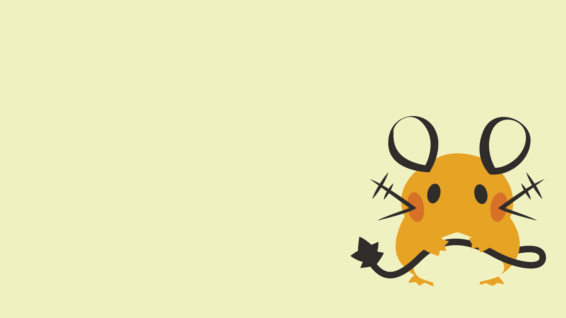 Dedenne, yellow cartoon mouse, black whiskers, Full HD Desktop Wallpaper