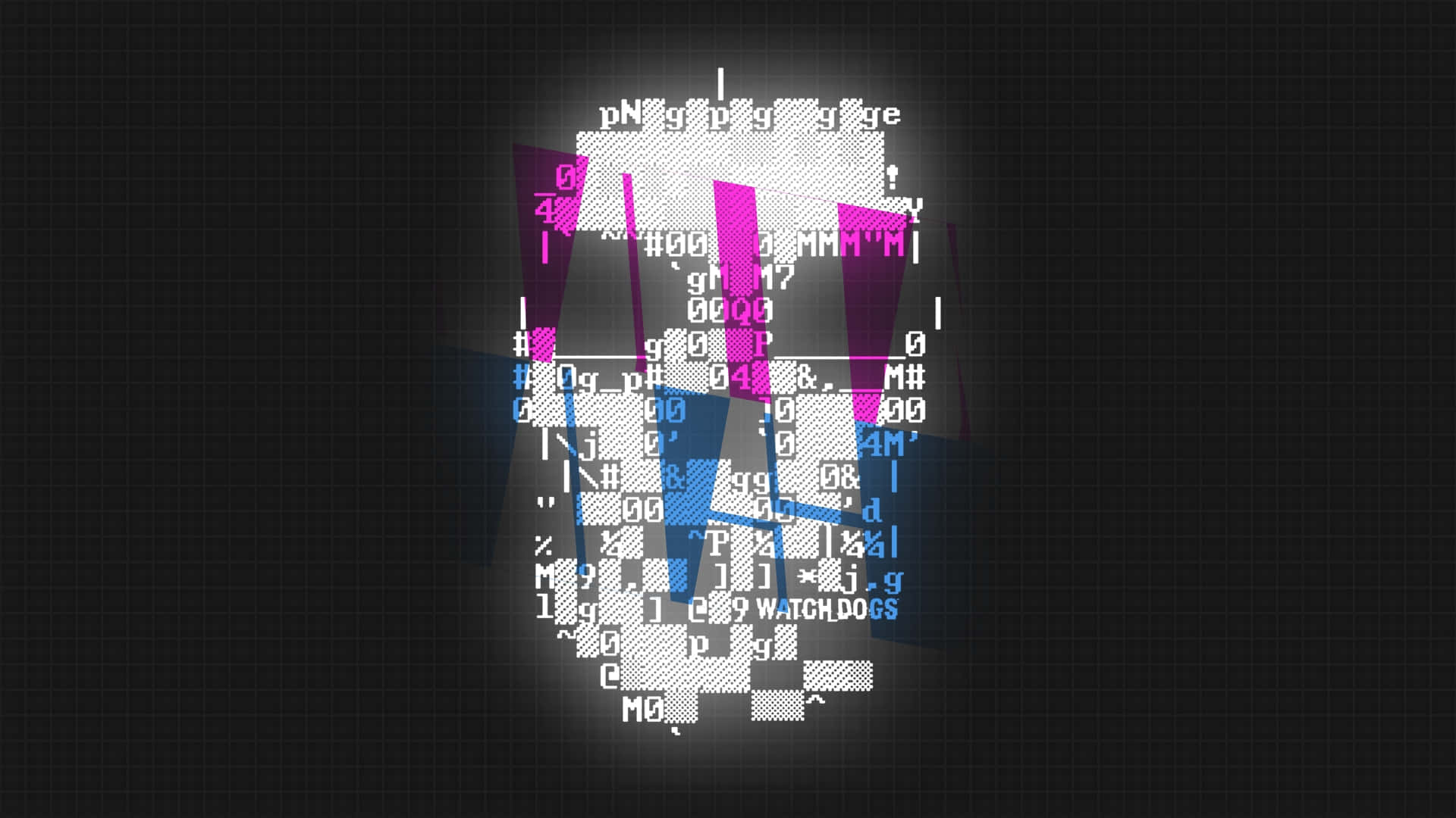 Dedsec, glitching skull, fragmented digital code, Full HD Desktop Wallpaper