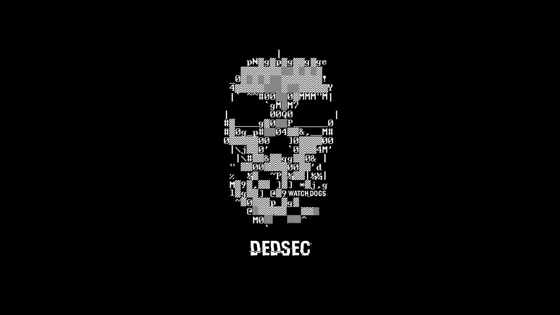 Dedsec, skull, ASCII art, Full HD Desktop Wallpaper