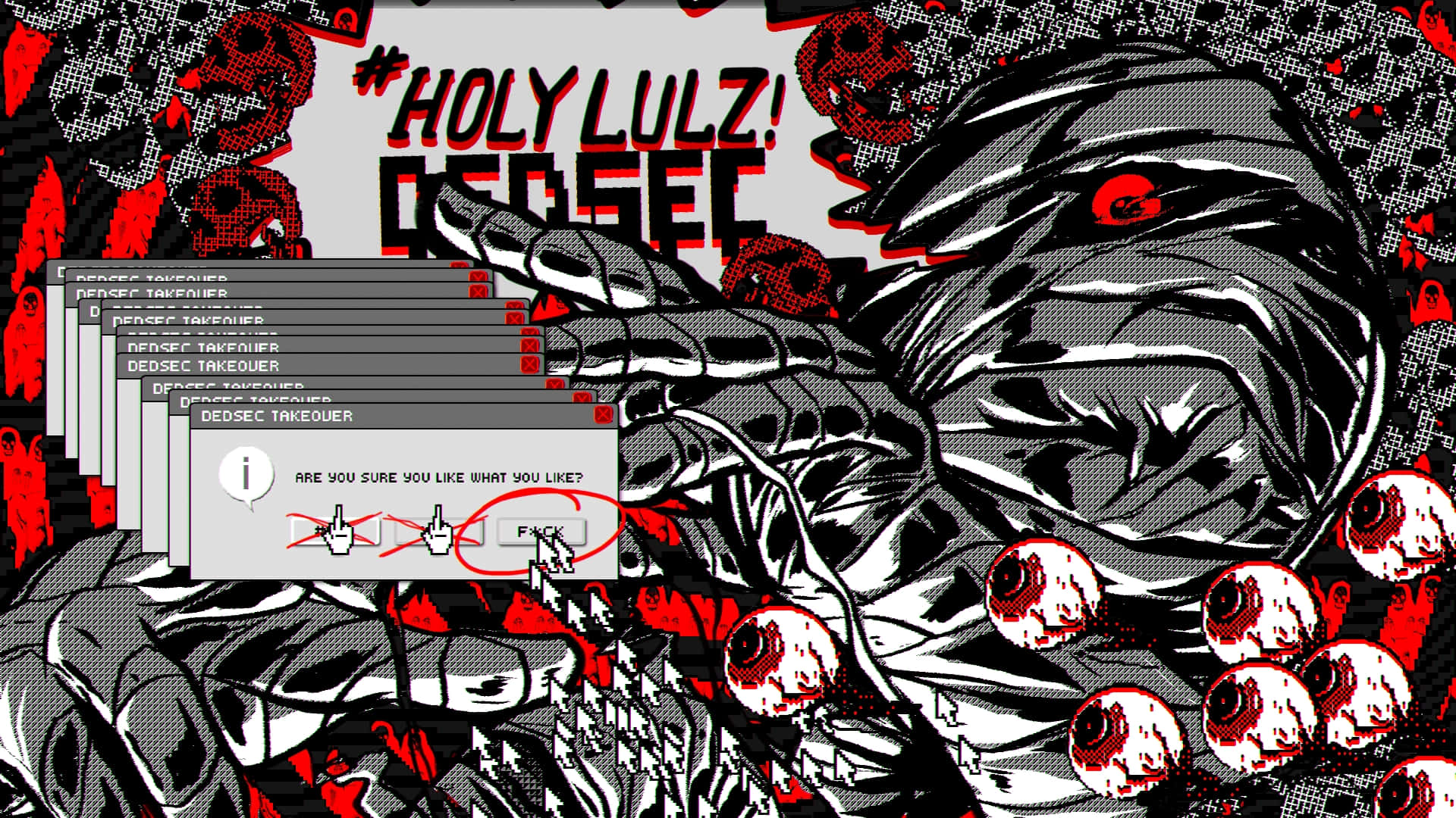 Dedsec, mummy, red eyes, Full HD Desktop Wallpaper