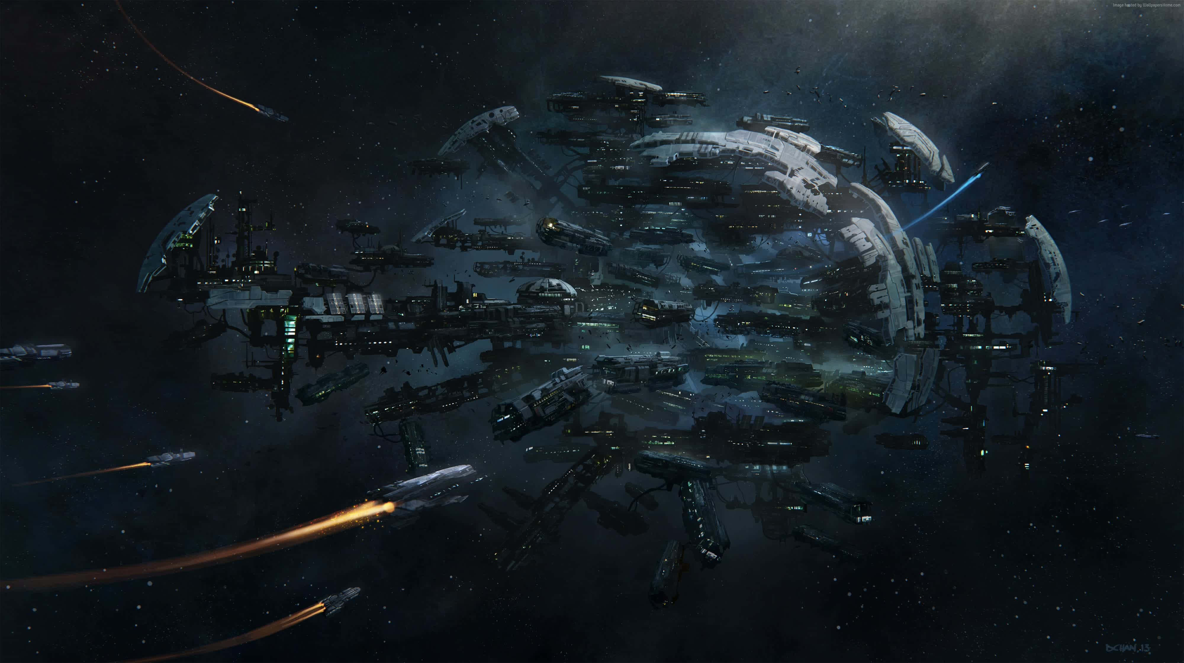 Deep Rock Galactic, space station, dark starfield, 4K Desktop Wallpaper