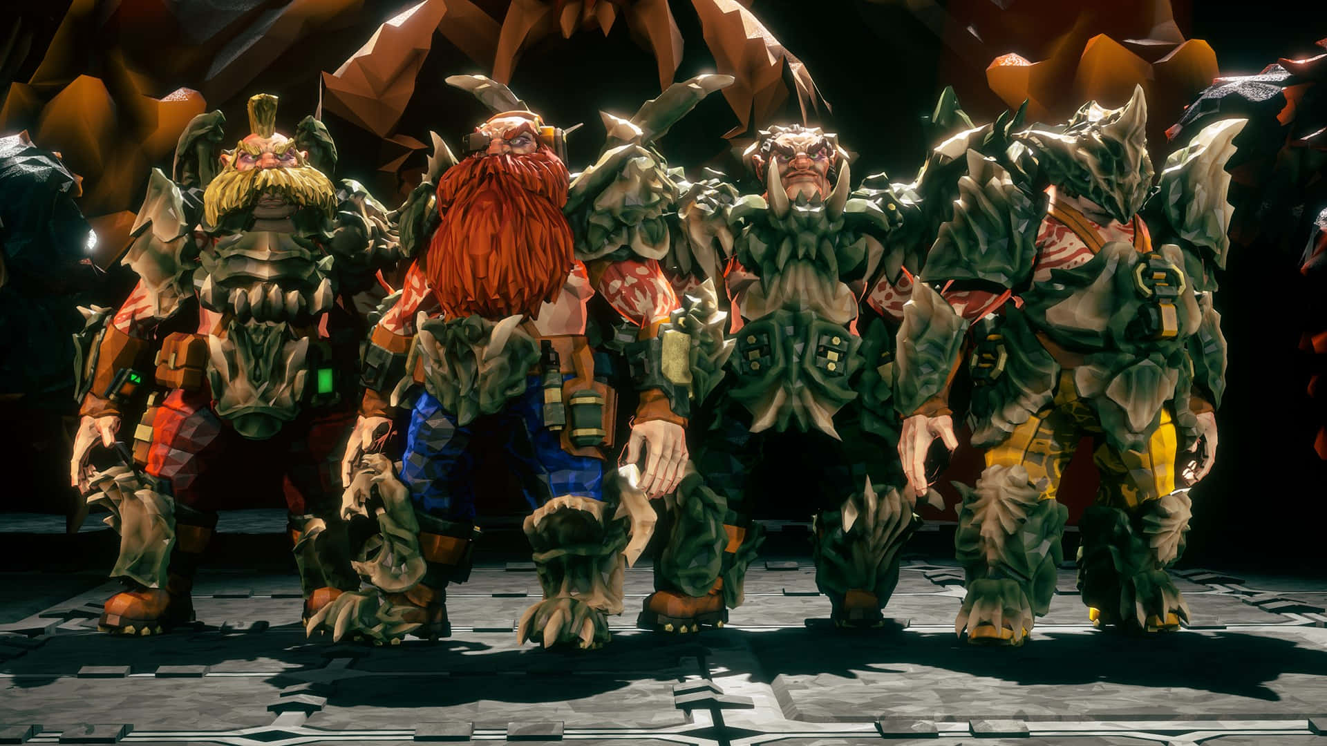Deep Rock Galactic, team portrait, armored fantasy goblins, Full HD Desktop Wallpaper