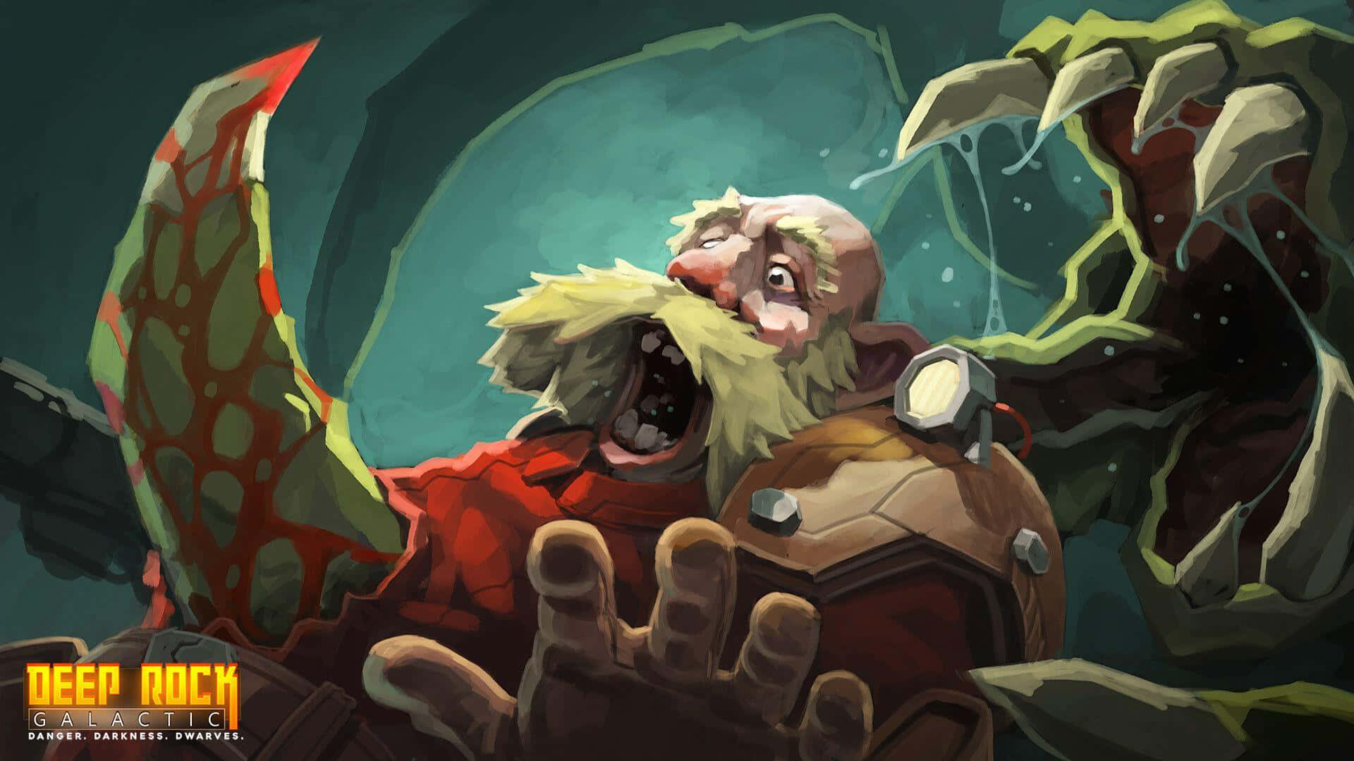 Deep Rock Galactic, dwarf, red armor, Full HD Desktop Wallpaper