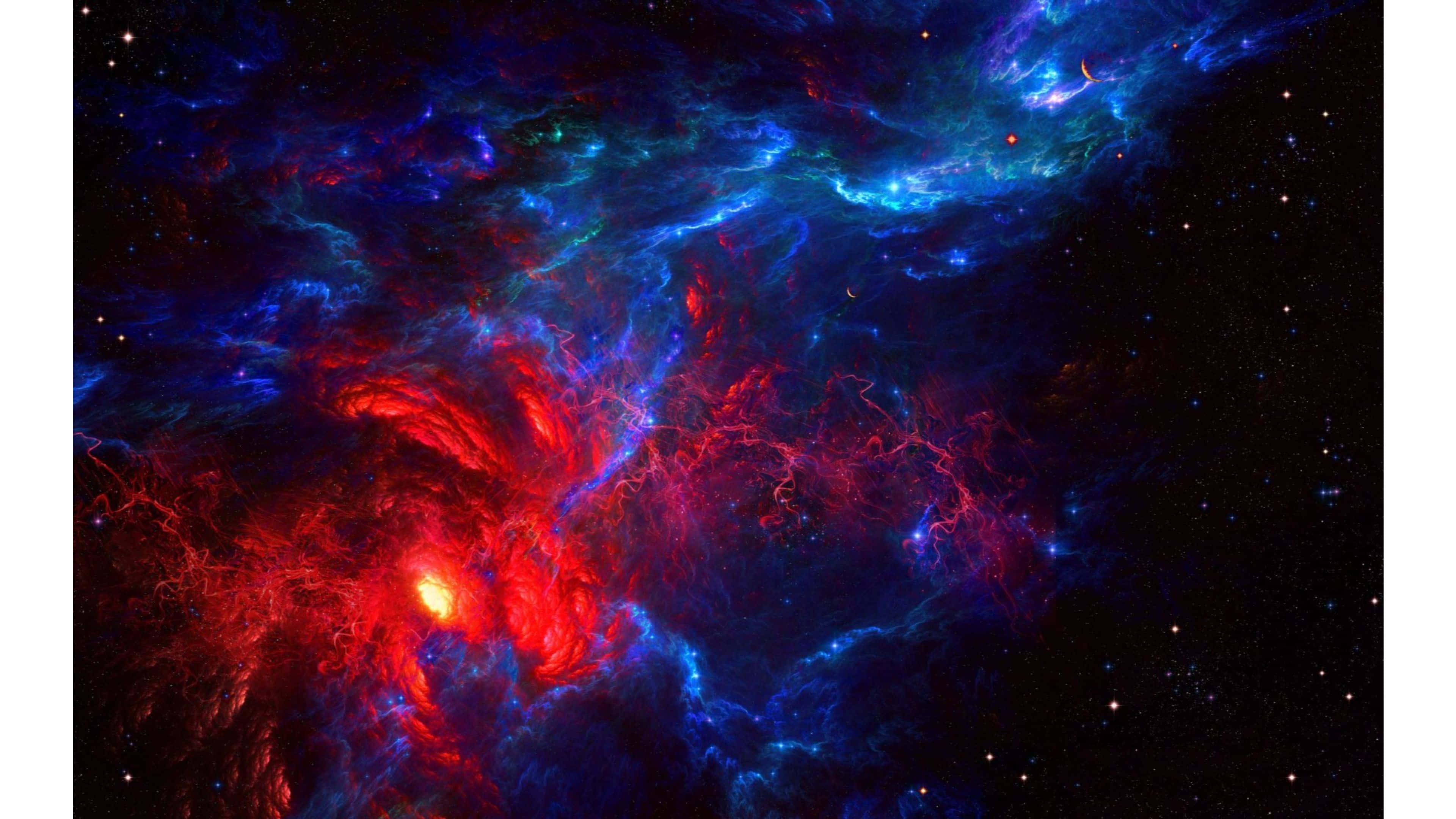 Deep Space HD, cosmic nebula, red and blue gas, 4K Desktop Wallpaper