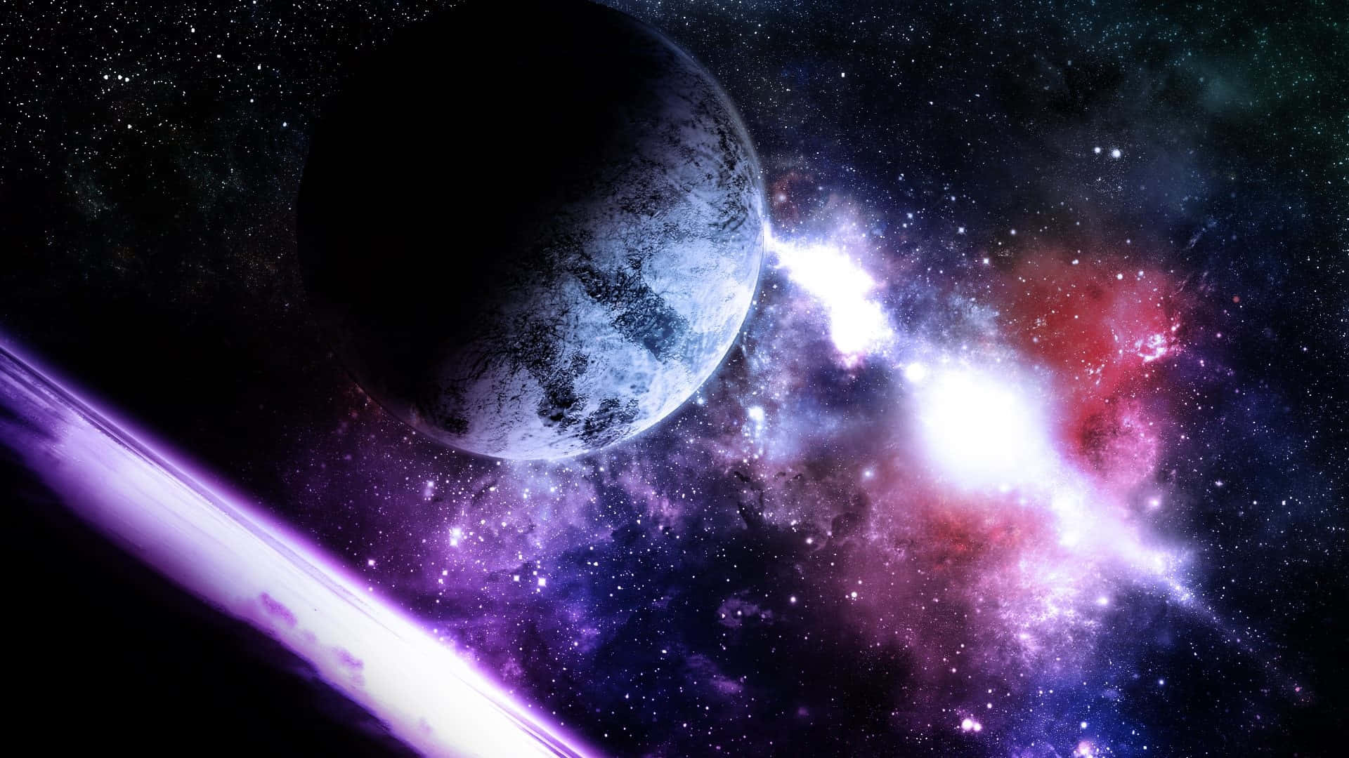Deep Space HD, nebula, purple, Full HD Desktop Wallpaper