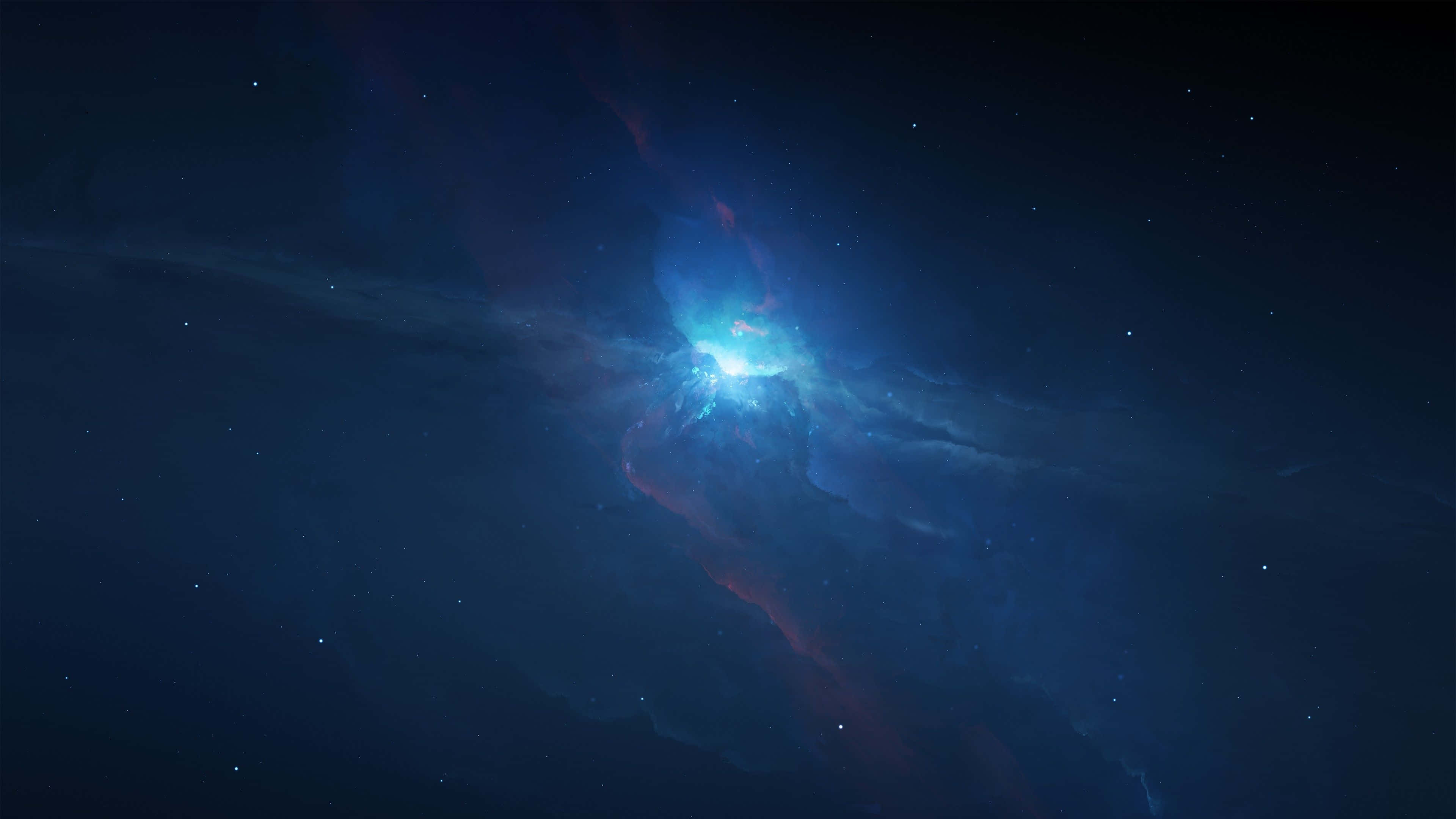 Deep Space HD, blue nebula, swirling red clouds, 4K Desktop Wallpaper
