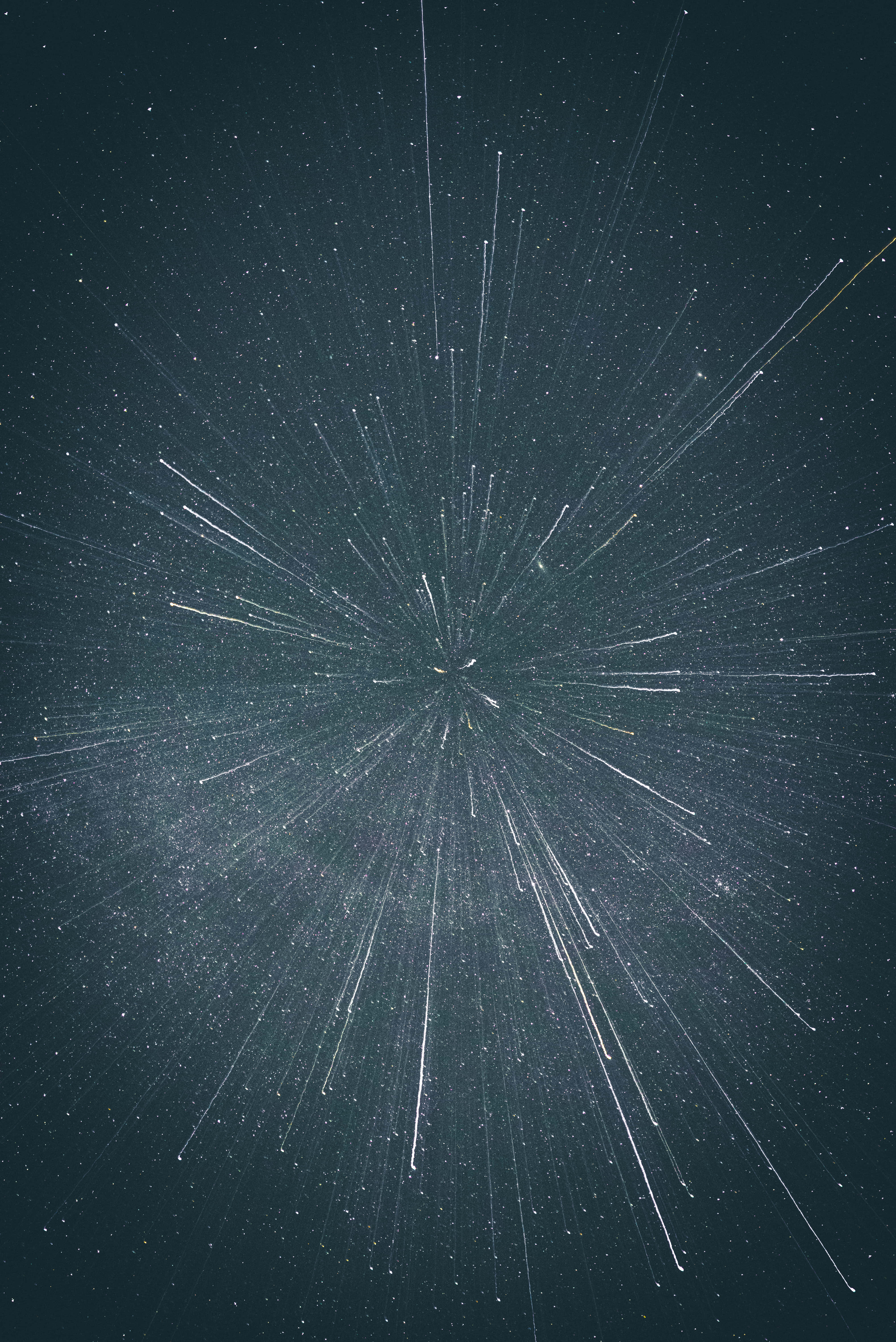 Deep Space HD, starburst effect, dark teal night sky, 5K Phone Wallpaper