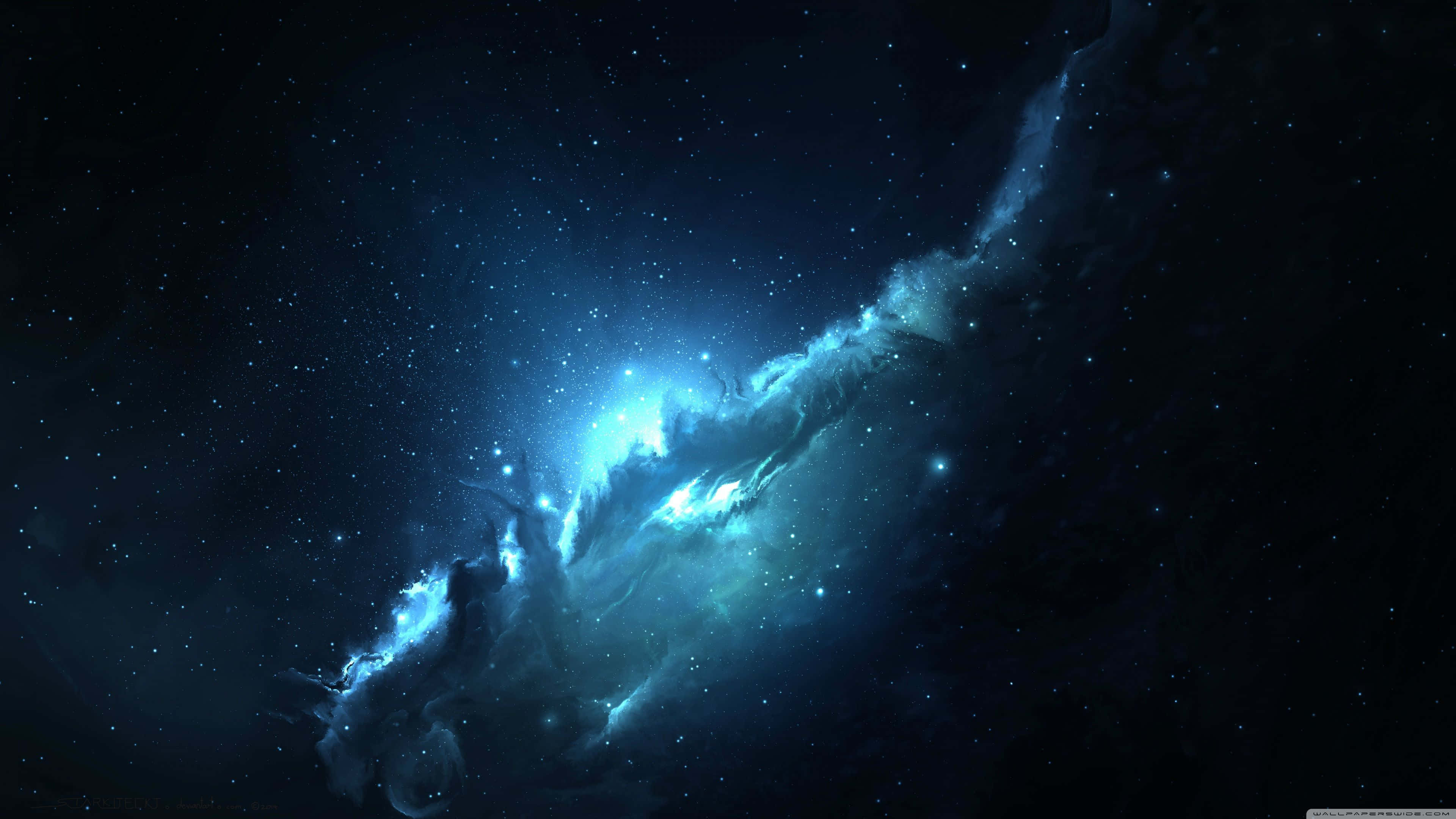 Deep Space HD, blue, nebula, 4K Desktop Wallpaper