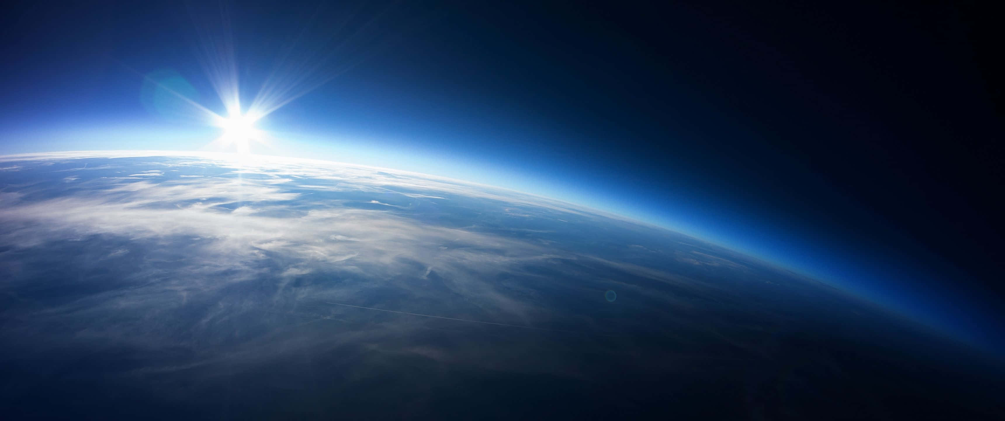 ultra wide 3440x1440 space, Sunrise, Earth, 2K Desktop Wallpaper