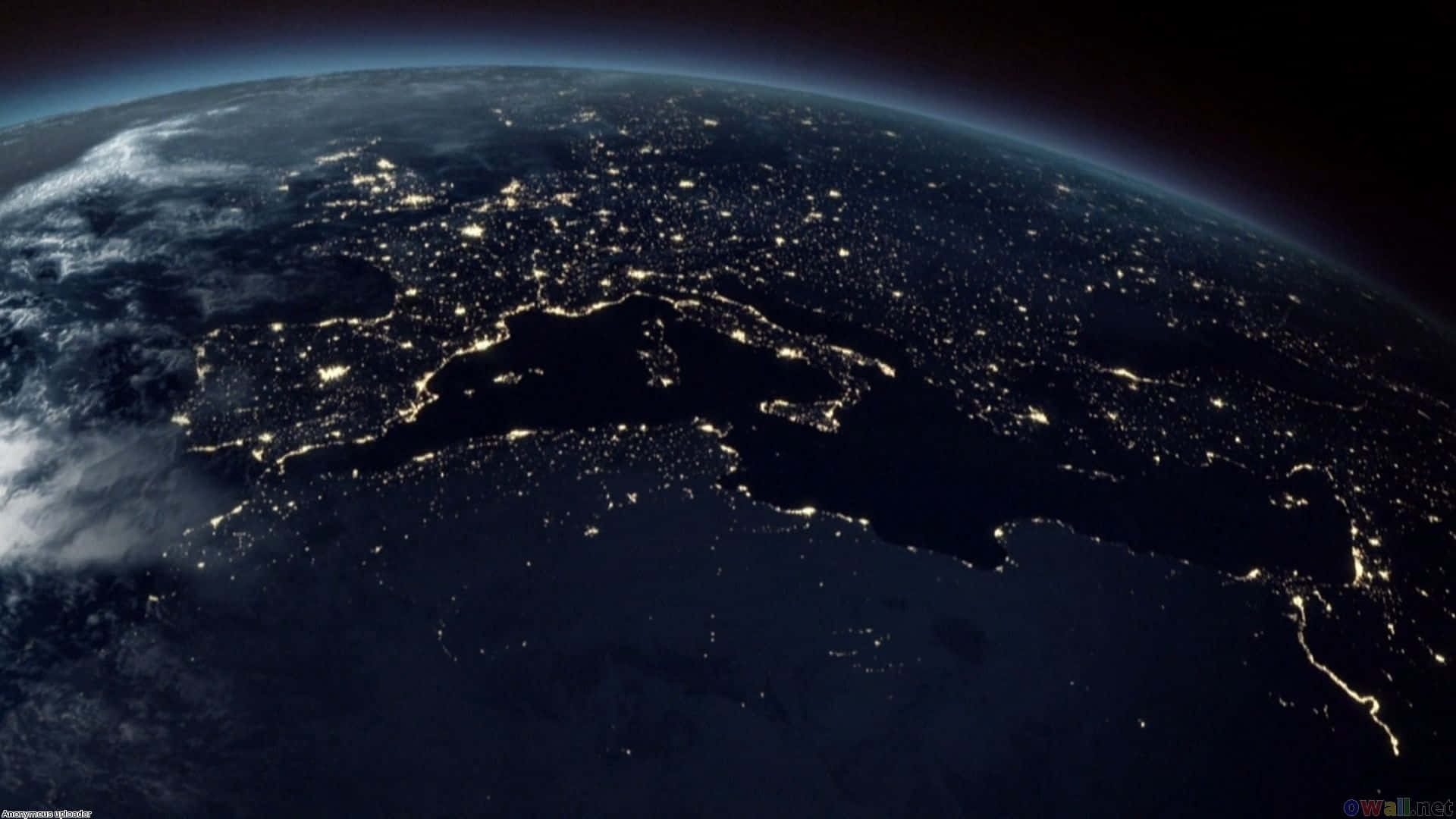 Earth, space, city lights, Full HD Desktop Wallpaper