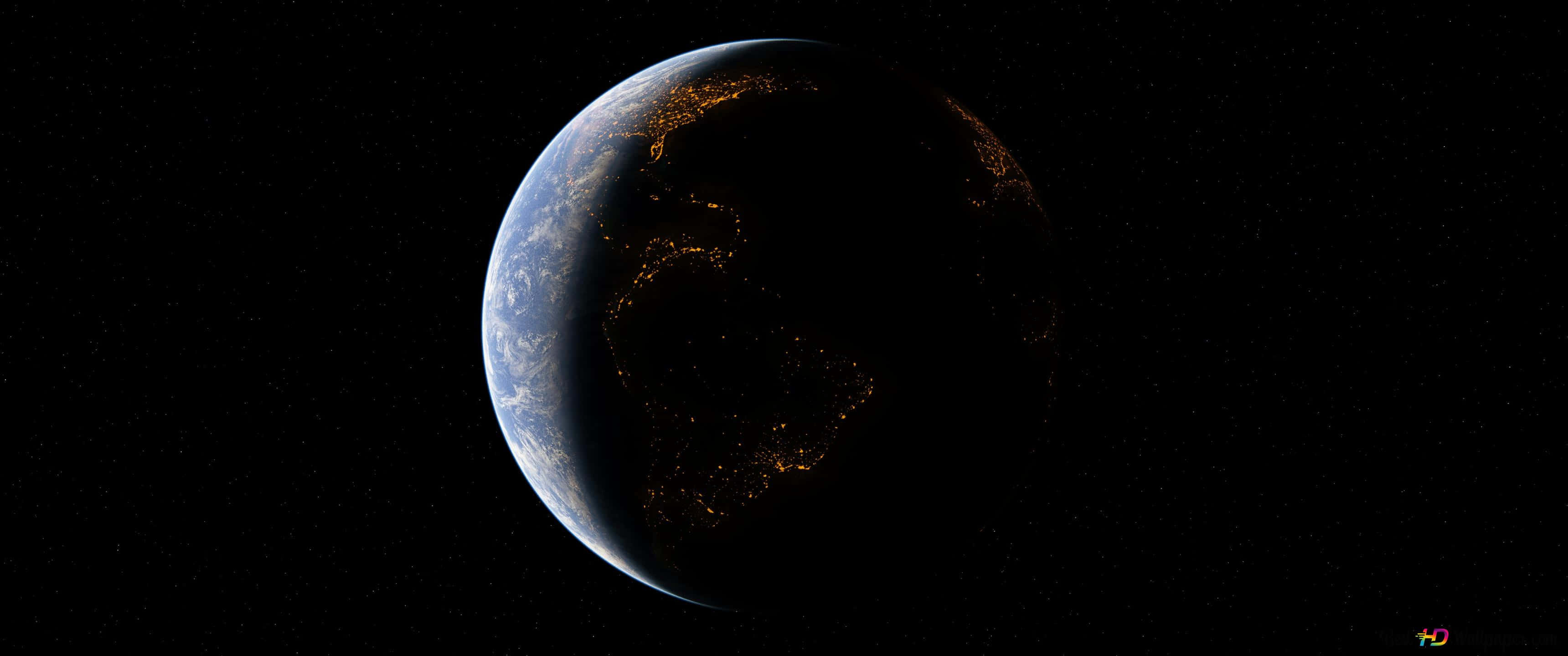 Ultra Wide 3440 x 1440, Dark Space, Earth, 2K Desktop Wallpaper