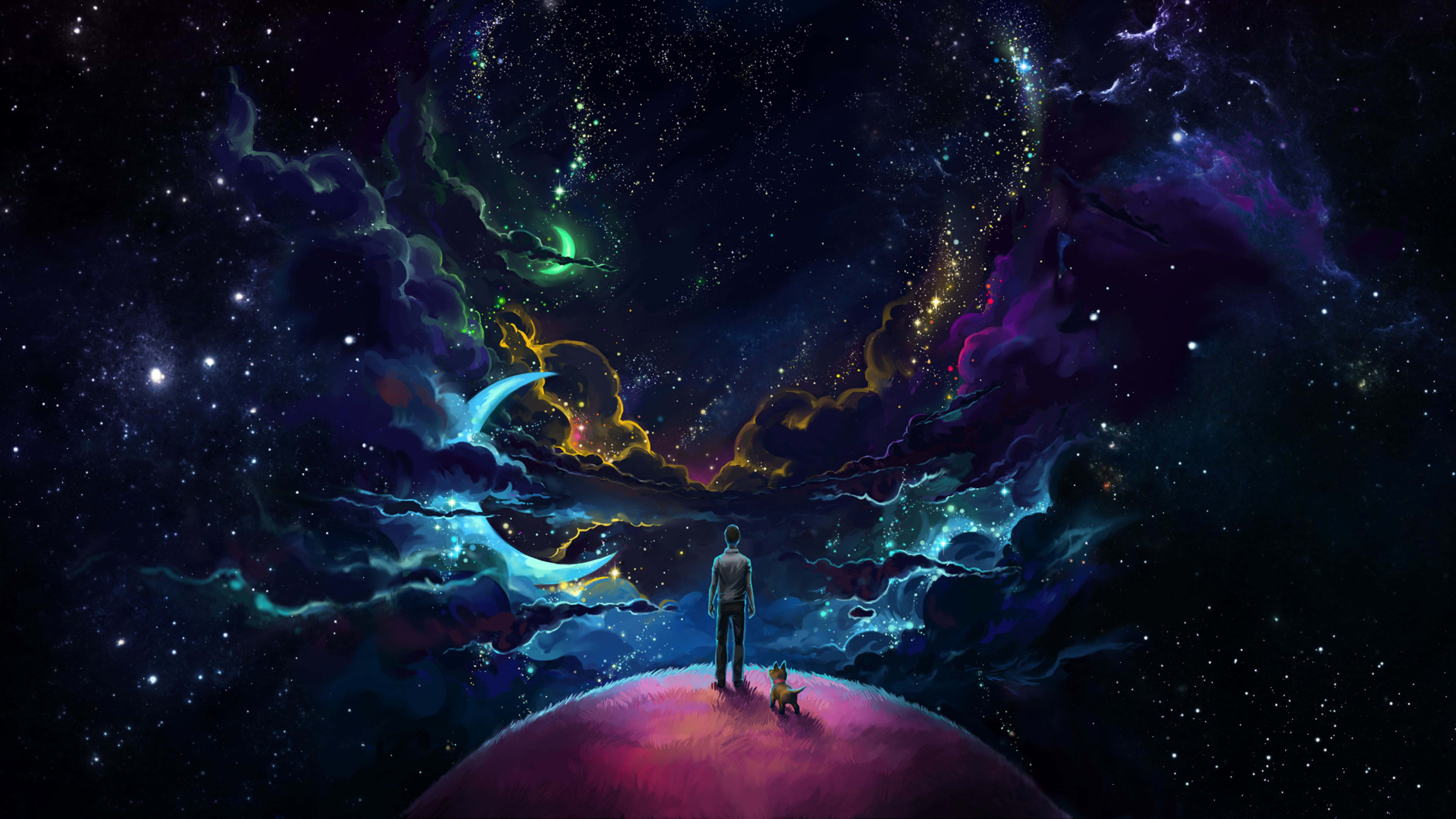 8K wallpaper, deep space, glowing planet, 8K Desktop Wallpaper
