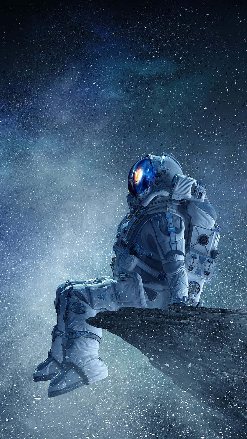 Deep Space 850 x 1511, astronaut, cosmic rock, HD Phone Wallpaper