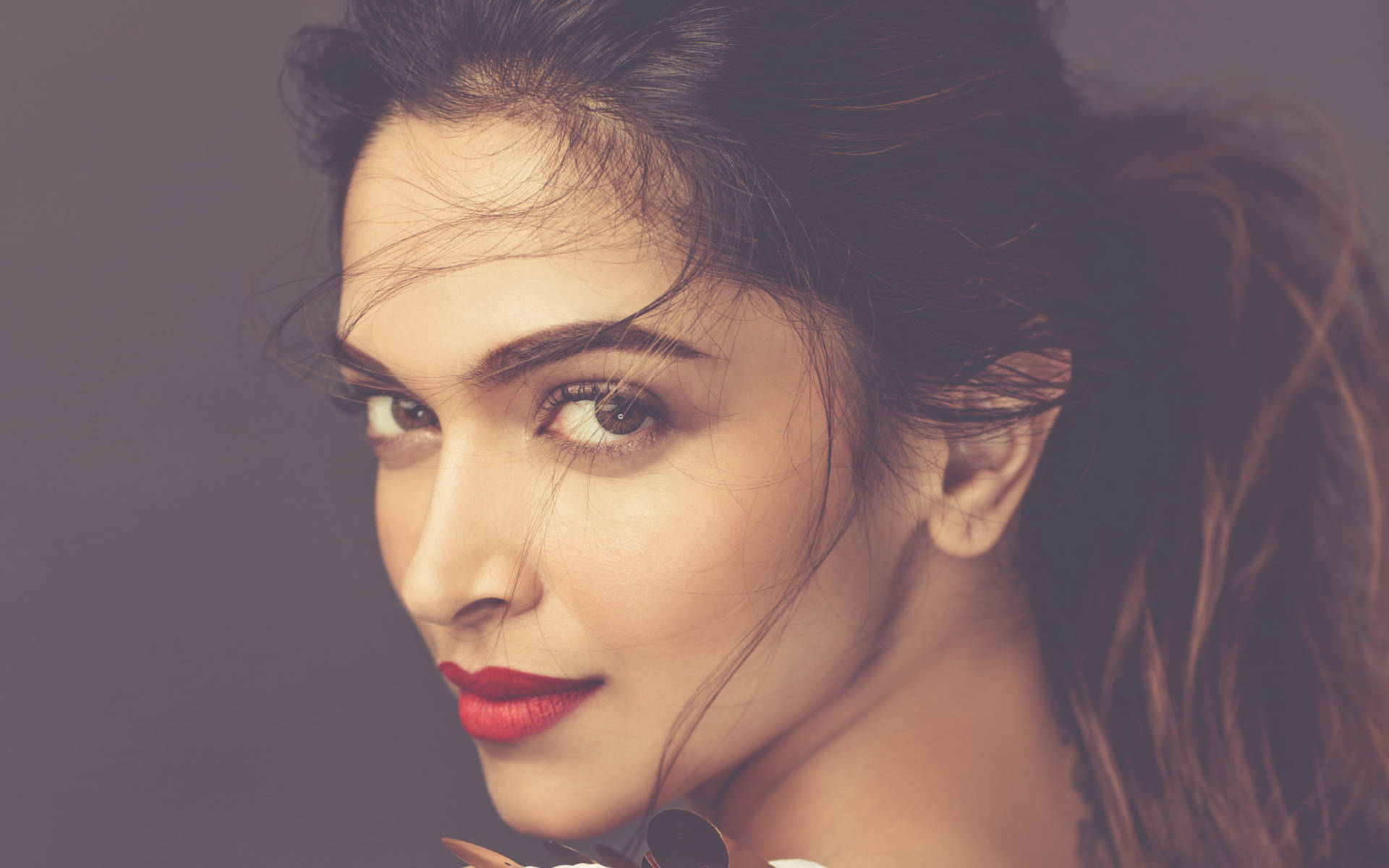 Deepika Padukone, dark hair, ponytail, Full HD Desktop Wallpaper