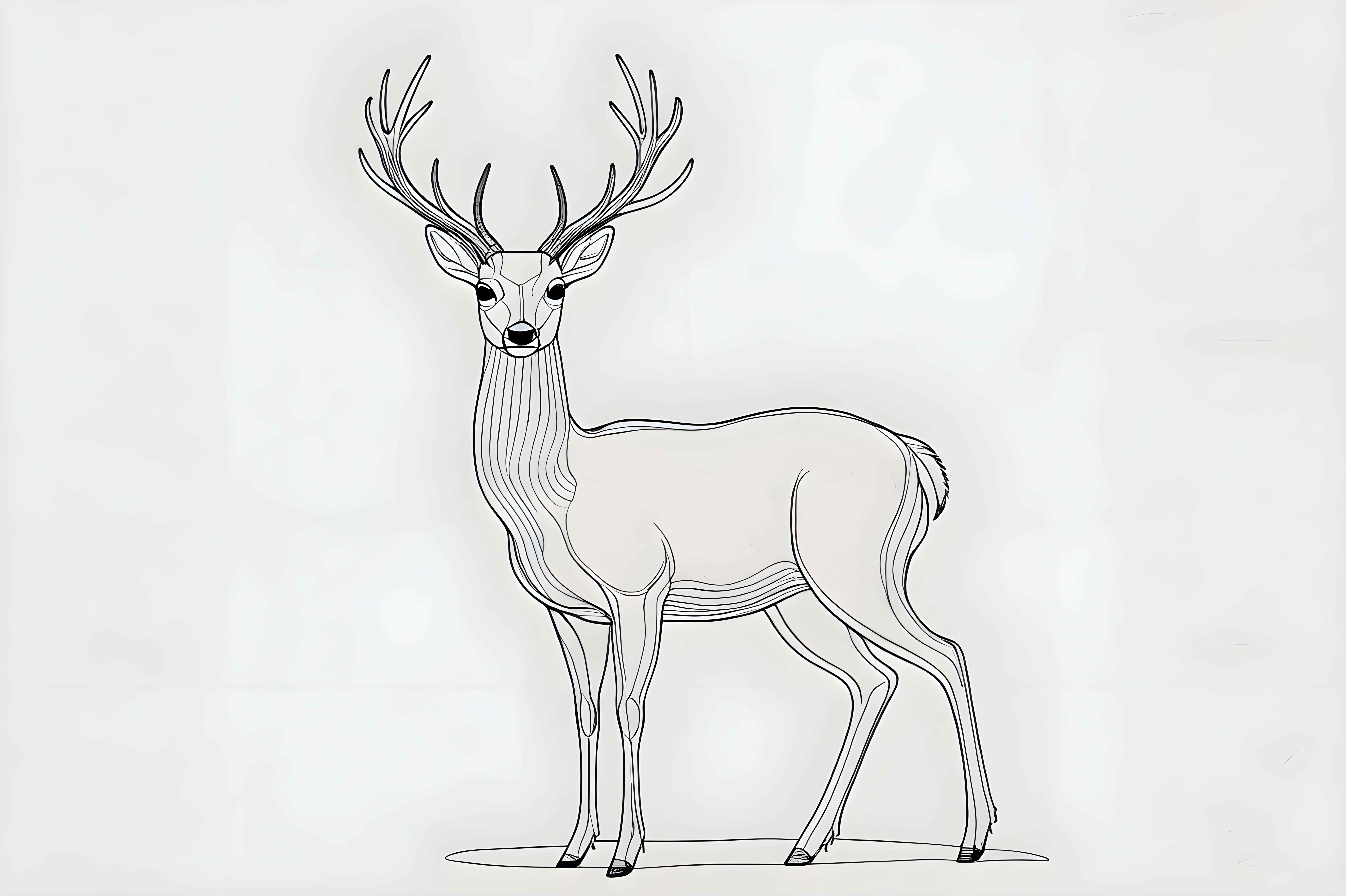 deer, line art, stag, 8K Desktop Wallpaper