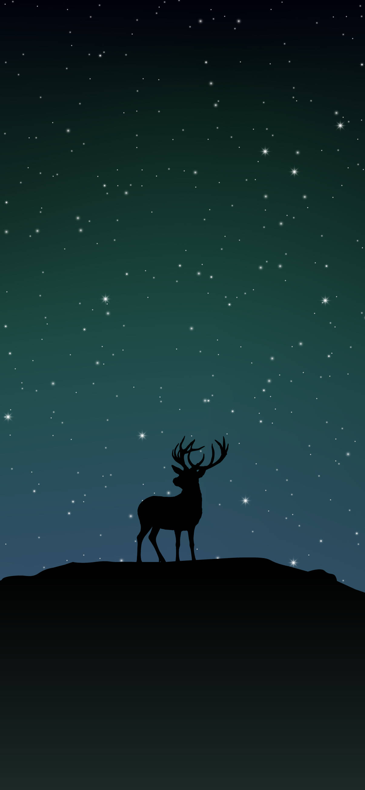 deer, silhouette, hill, 2K Phone Wallpaper