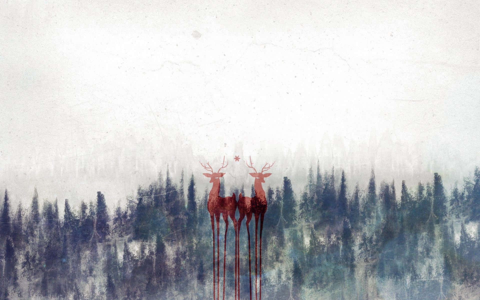 Cool Deer iPhone Theme, red deer, misty forest, Full HD Desktop Wallpaper