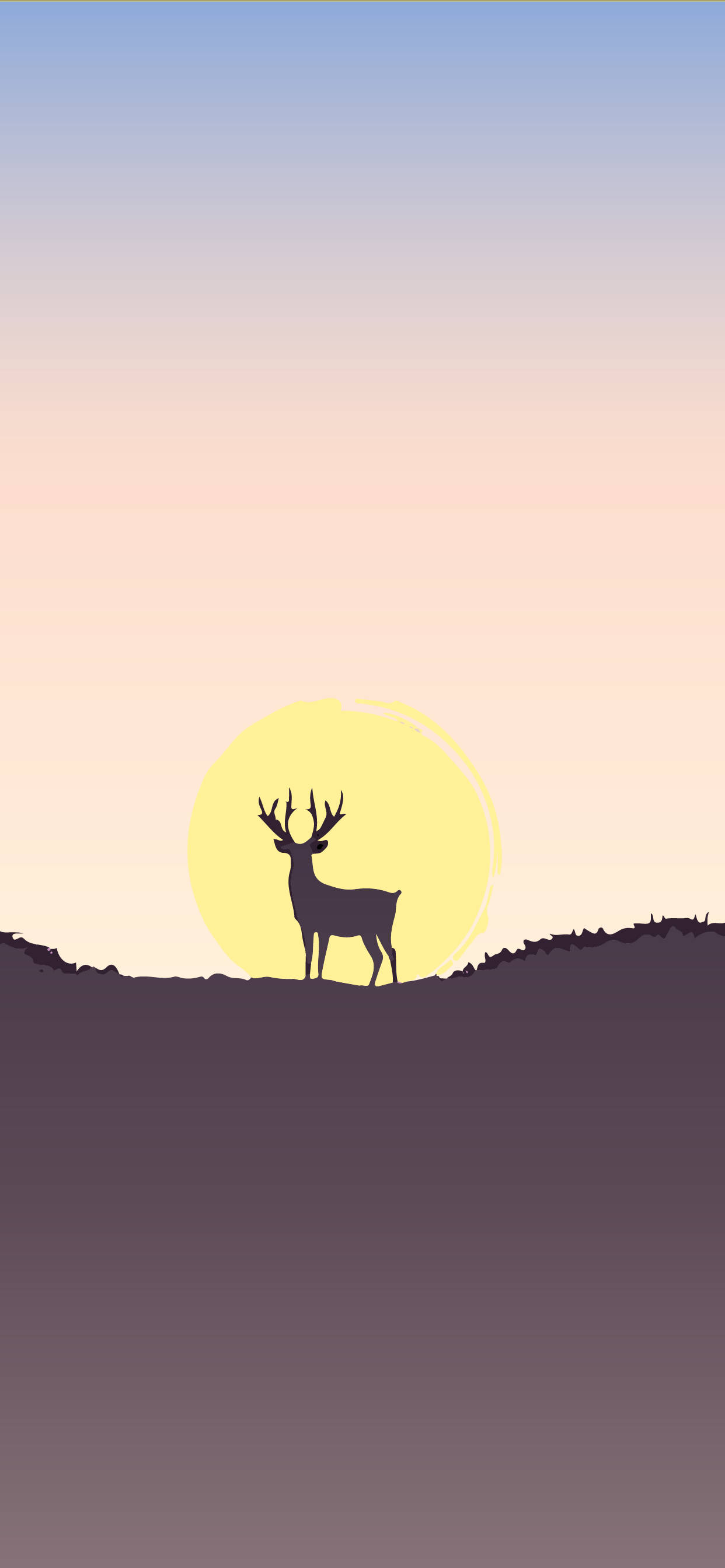deer, silhouette, sunset, 2K Phone Wallpaper