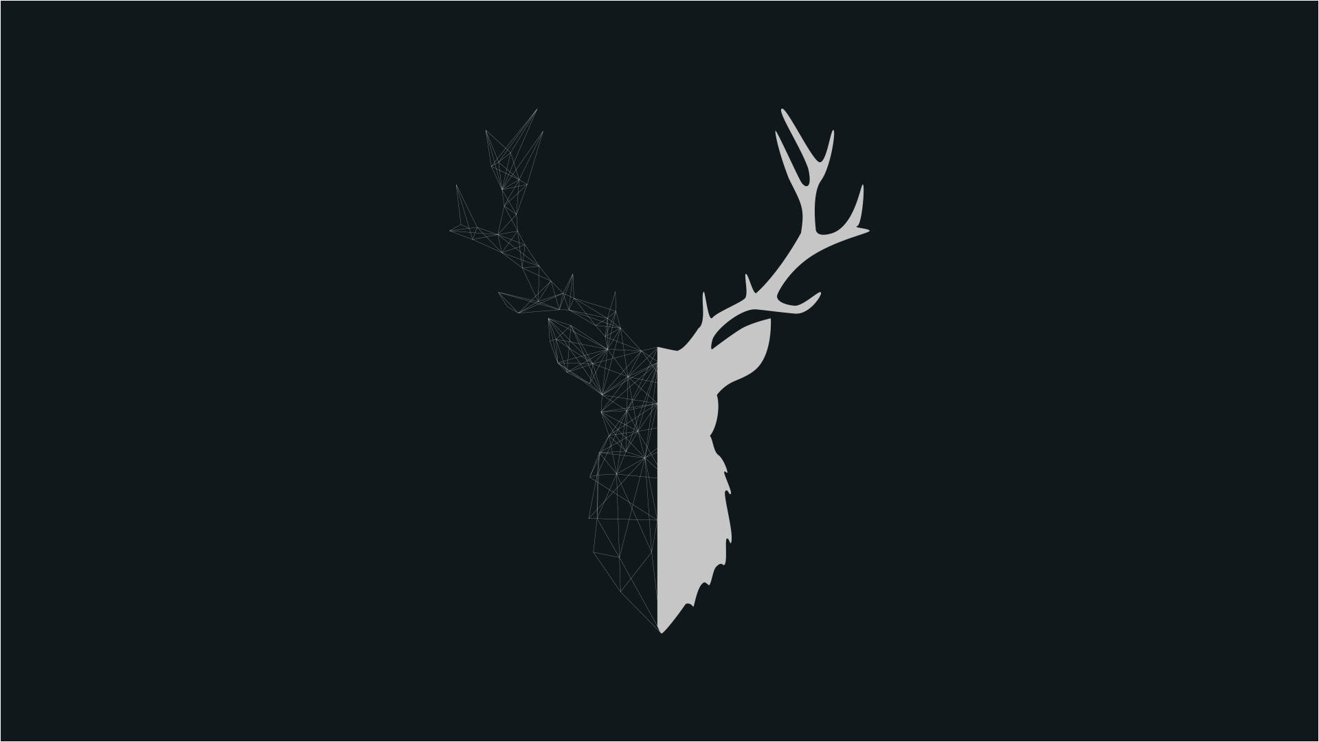 Deer iPhone, geometric deer head silhouette, wireframe, Full HD Desktop Wallpaper