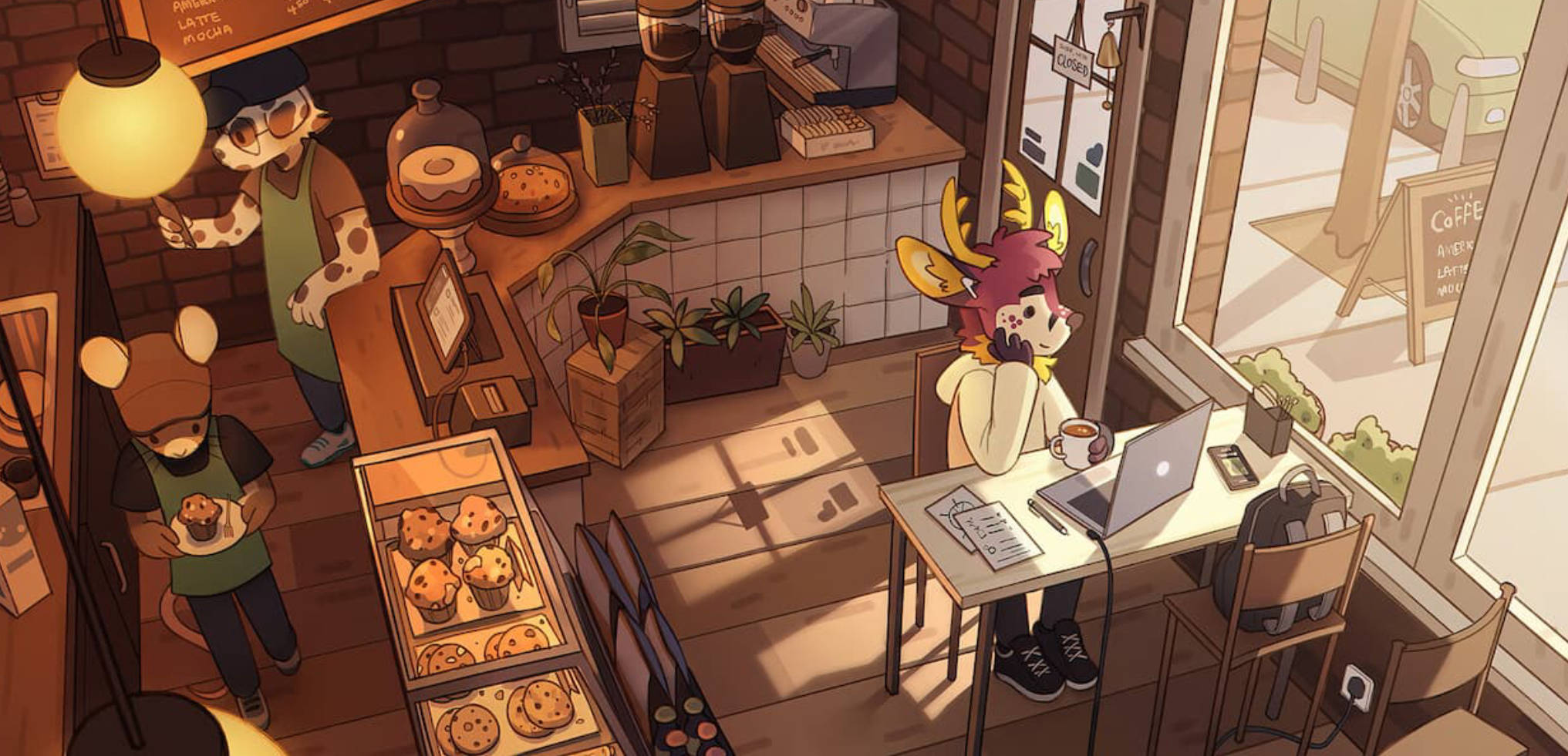 Reindeer, 4K, Lo Fi, Full HD Desktop Wallpaper