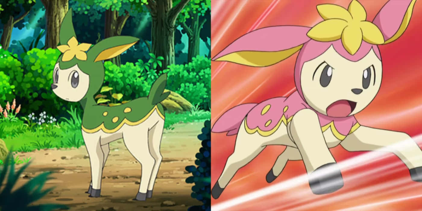 Deerling, seasonal forms, anime representation, HD Desktop Wallpaper