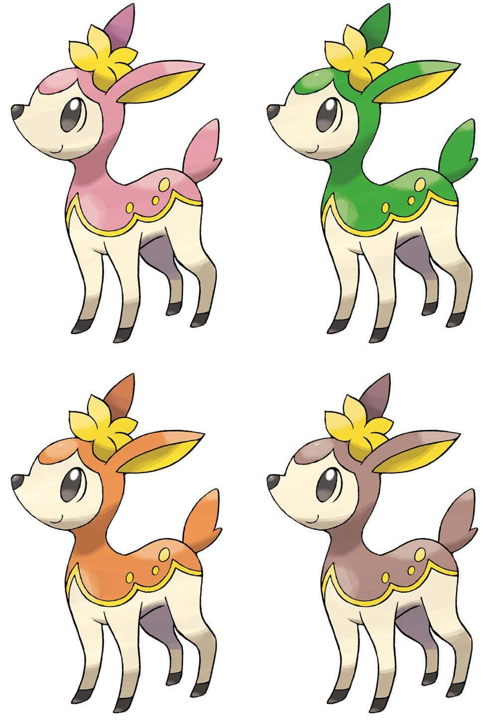 Deerling, seasons forms, yellow flowers, HD Phone Wallpaper