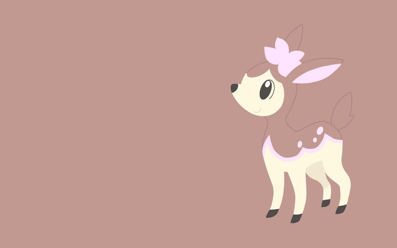 Deerling, pink bow, dusty rose background, HD Desktop Wallpaper