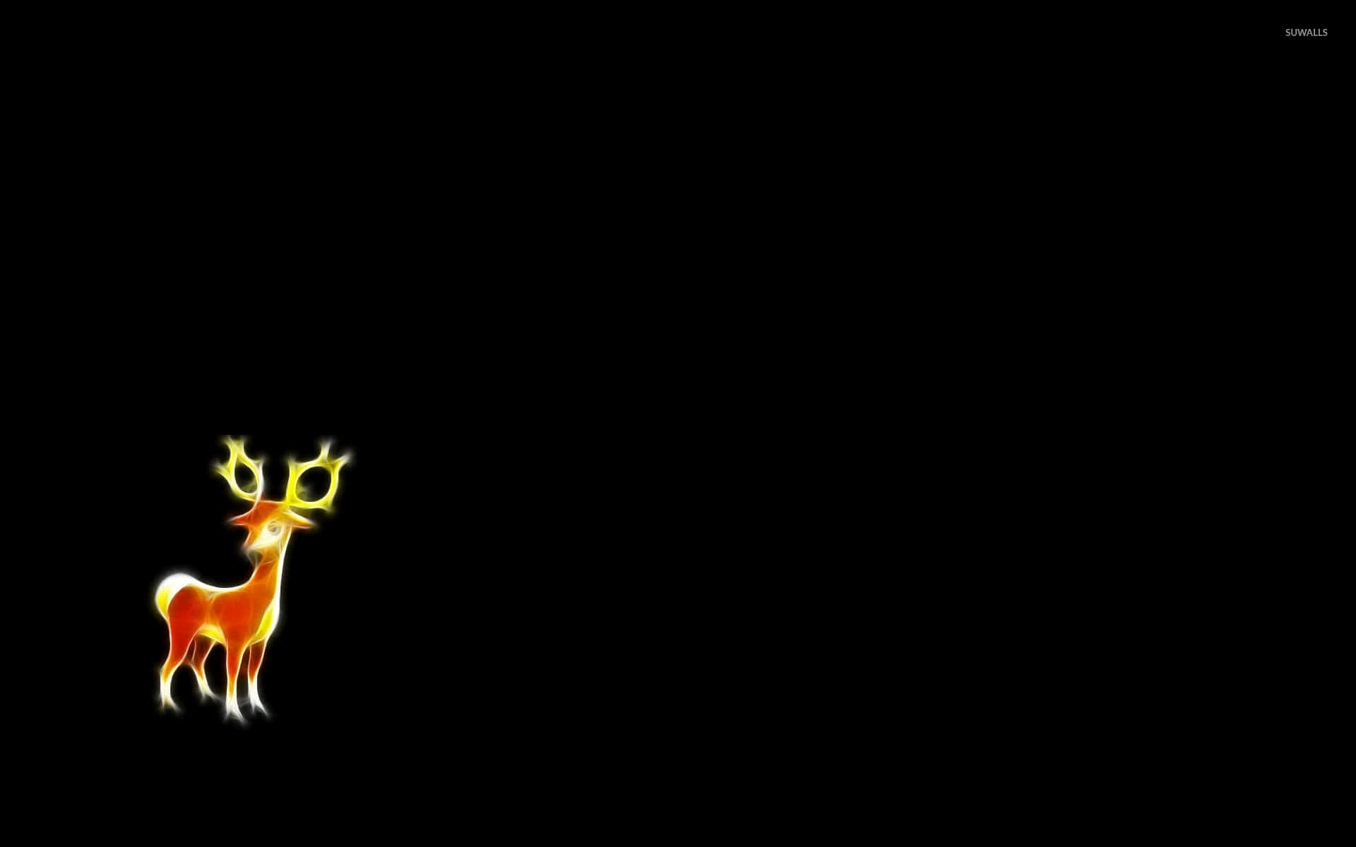 Deerling, fiery deer, radiant antlers, Full HD Desktop Wallpaper