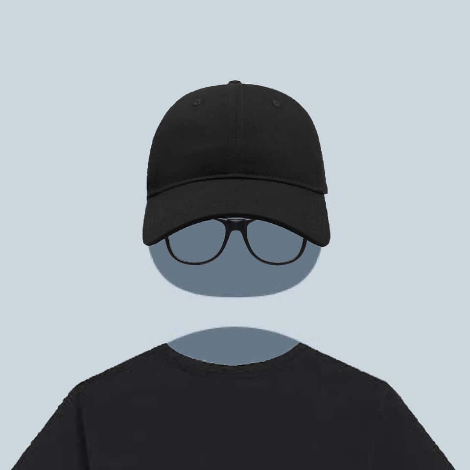 black cap, glasses, minimalist silhouette, SD Desktop Wallpaper
